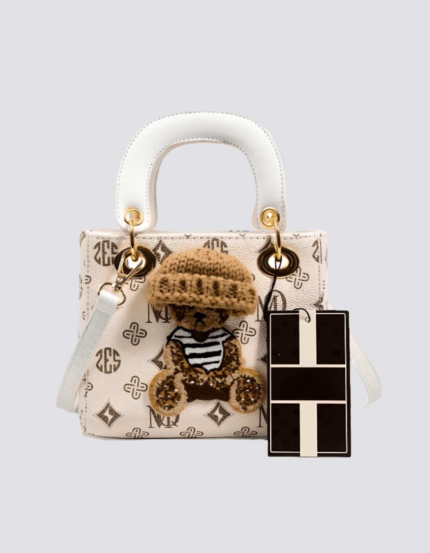 Chérieval – Knitted bear accent – Crossbody handbag