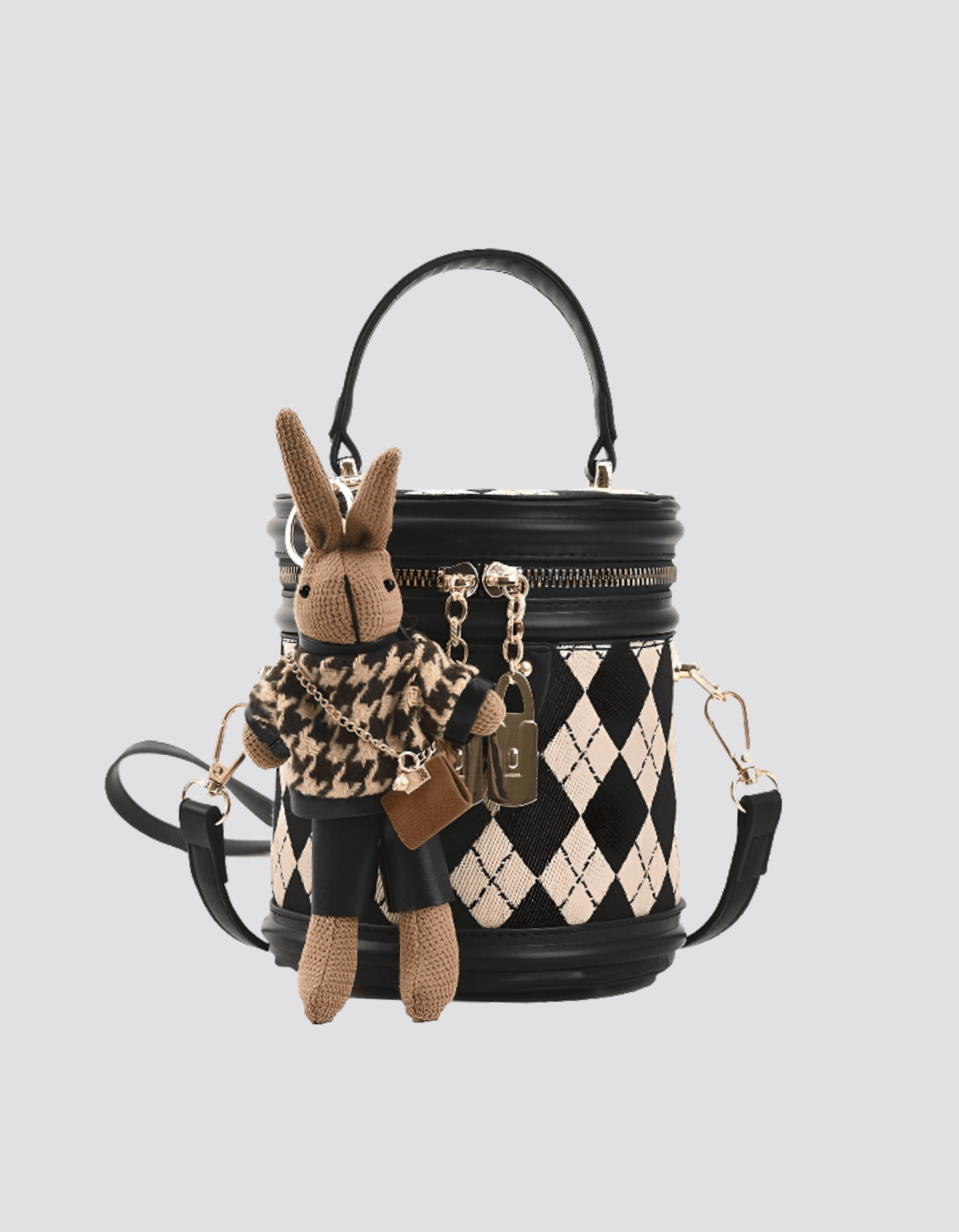 Tessalyn – Argyle bunny charm – Crossbody handbag