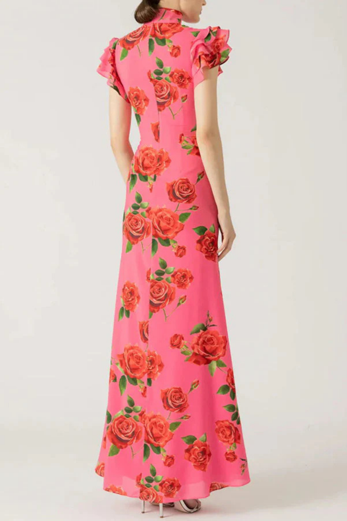 Ravennora – Floral ruffle – High-neck maxi dress