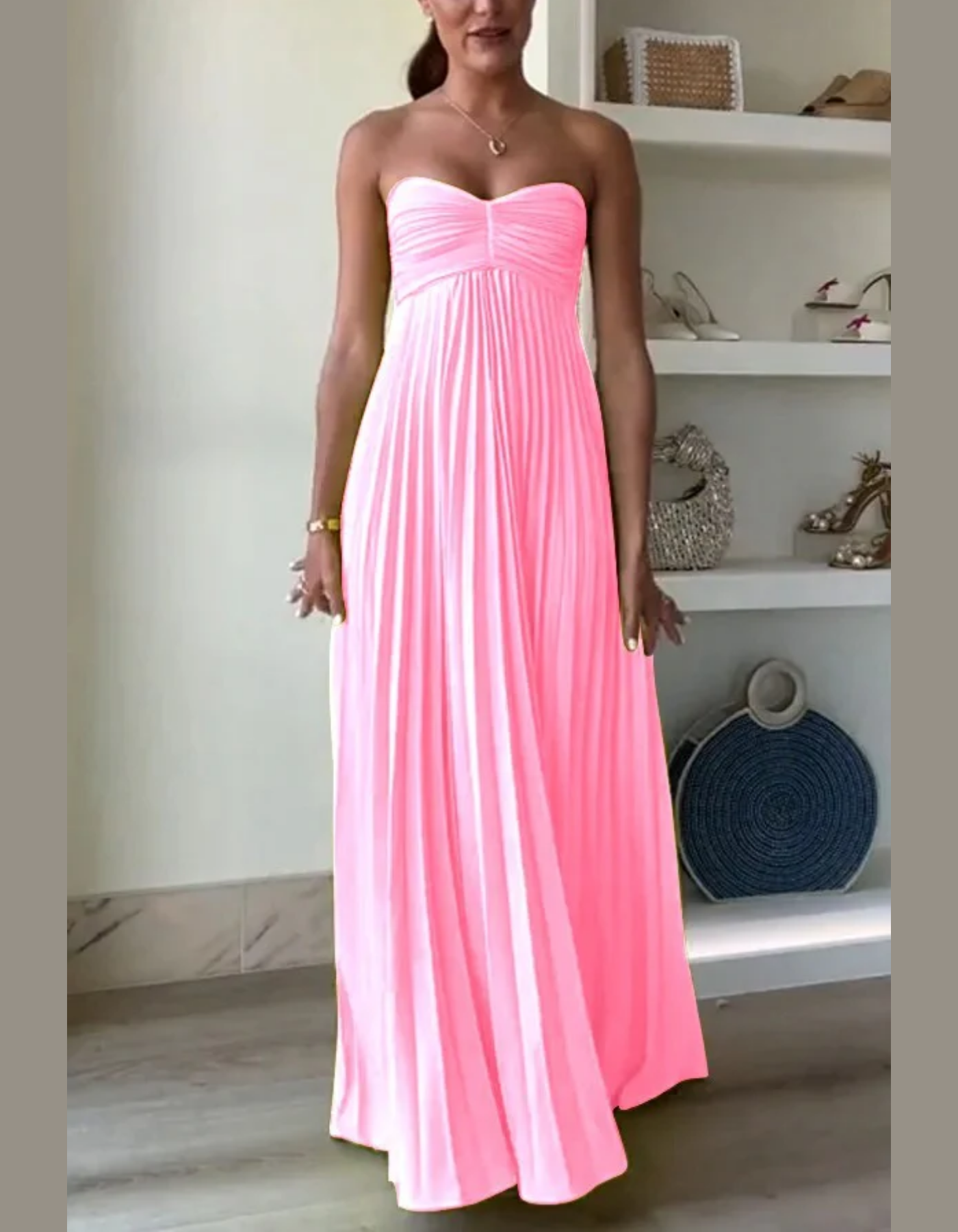 Tara – Pleated design – Strapless dress