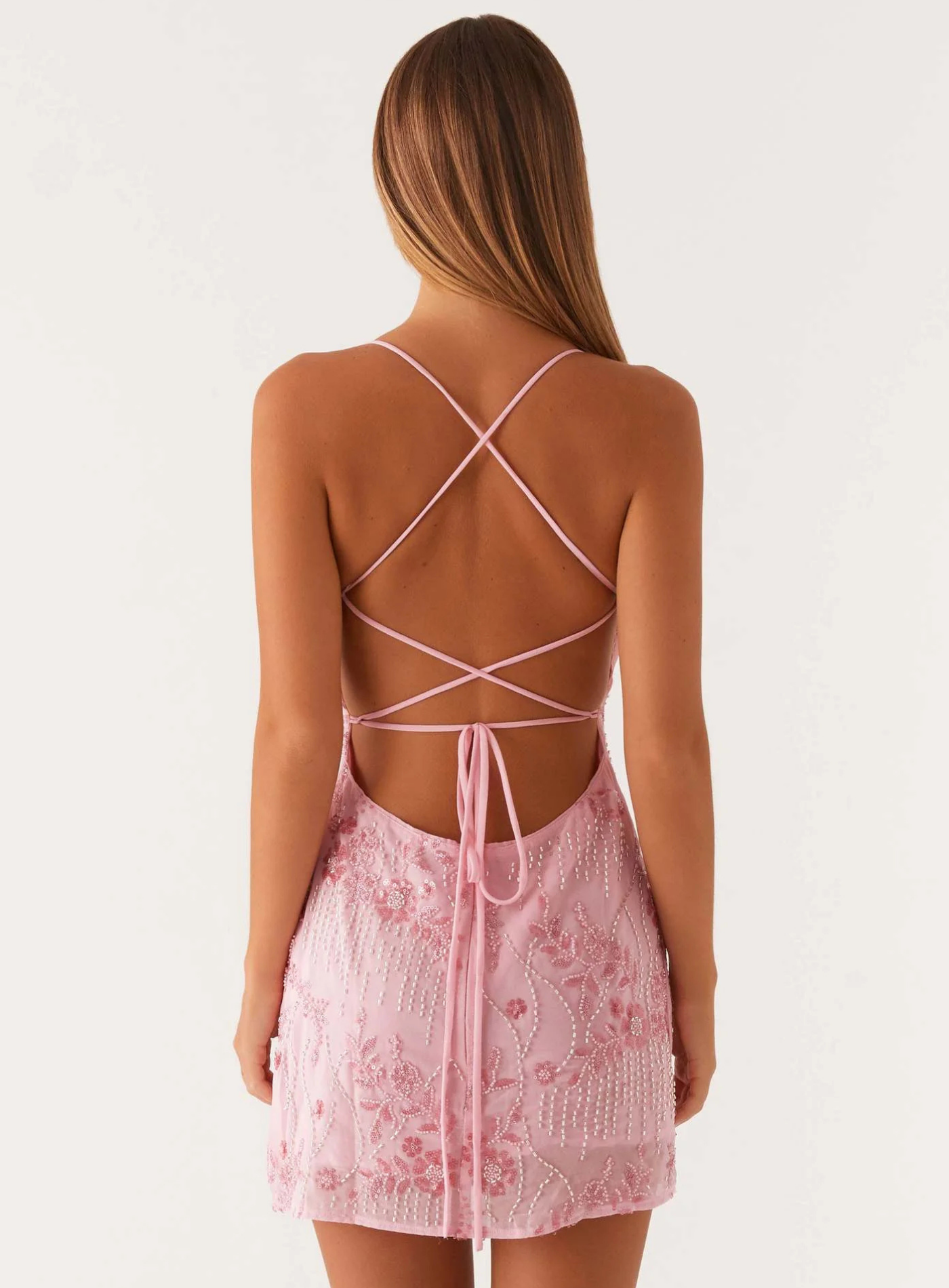 Mina – Beaded floral design – Mini dress