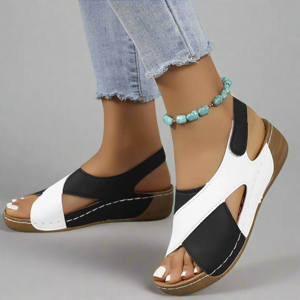 Ada - Colorblock Slingback Sandals