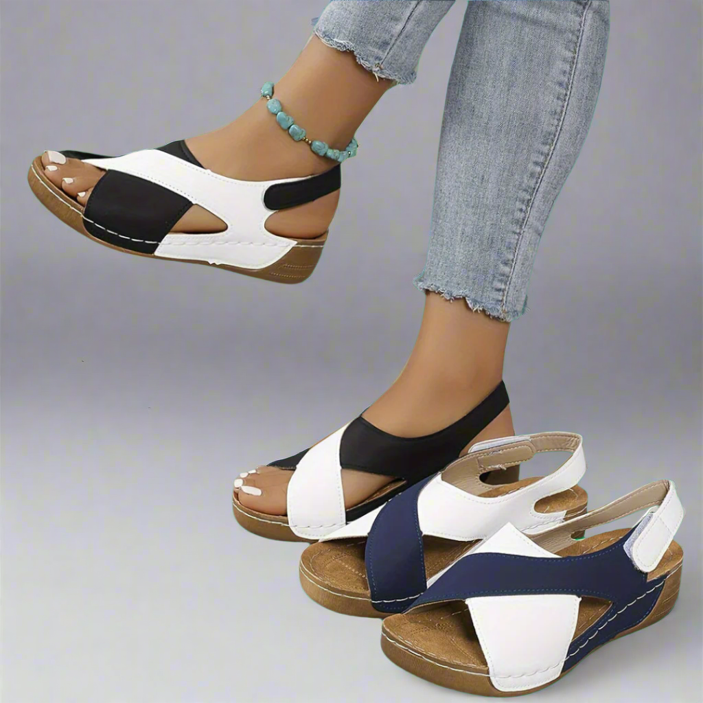 Ada - Colorblock Slingback Sandals