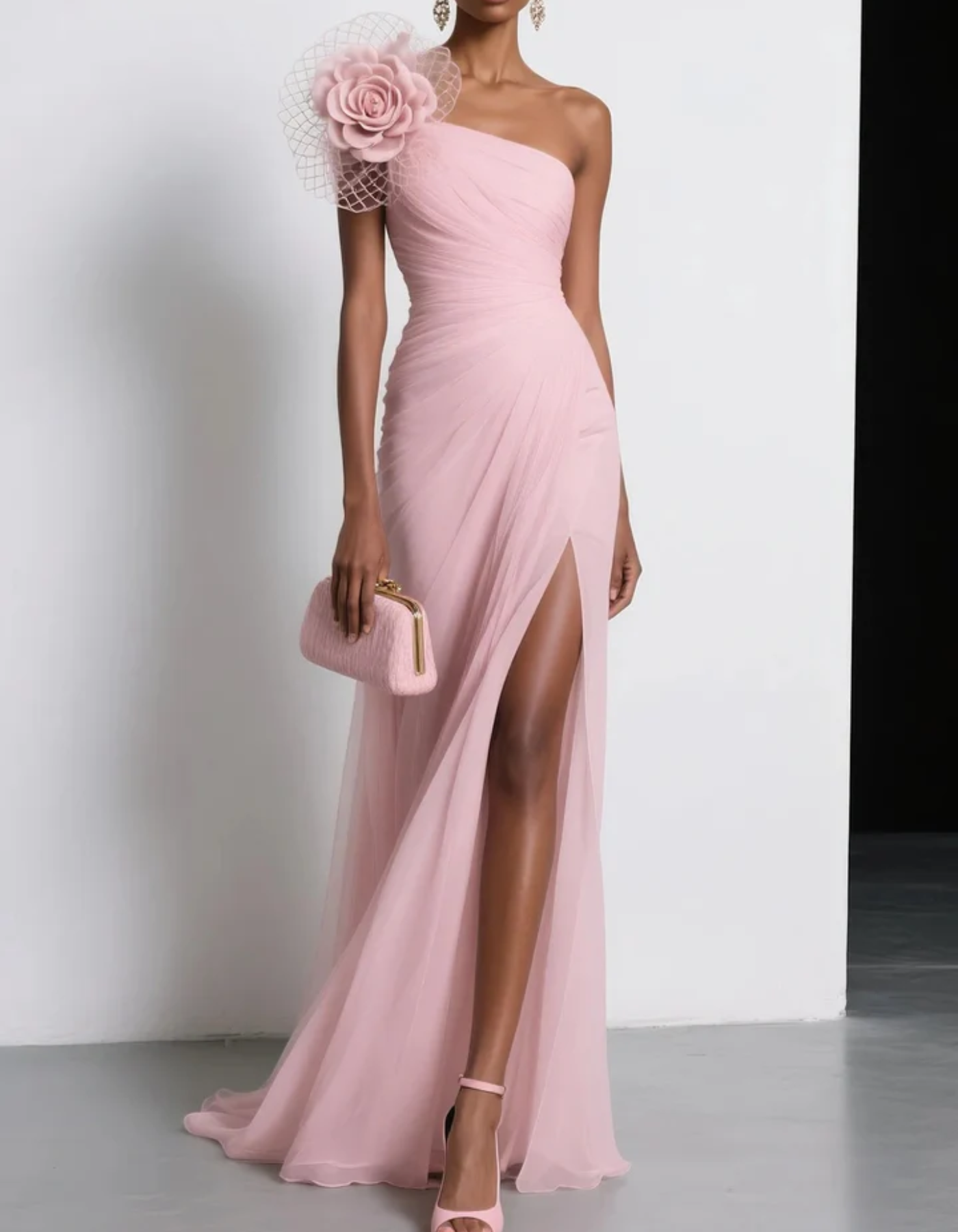 Isabelle – Floral accent – Evening dress