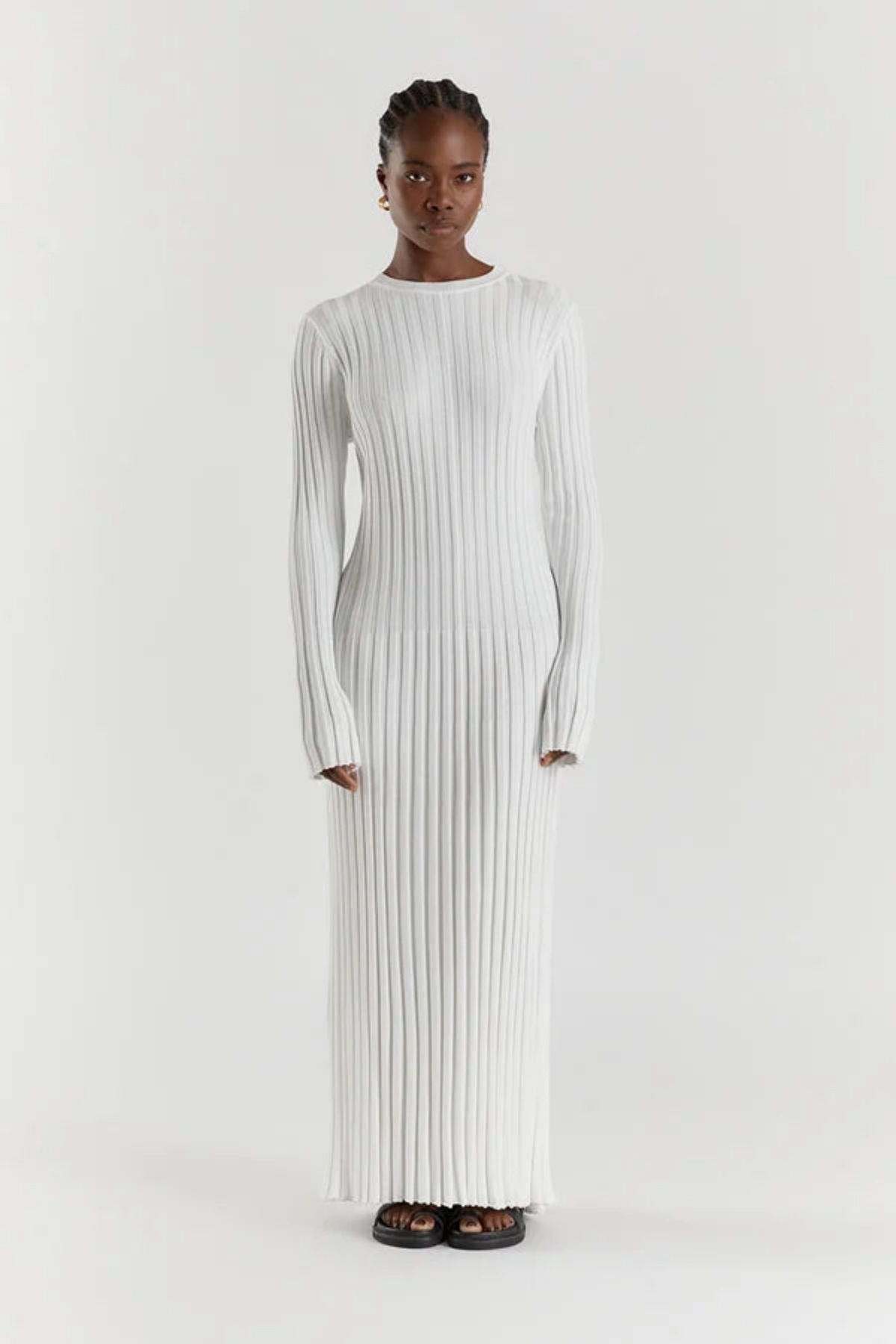 Elena – Cozy Knit Ribbed Dress – Maxi Dress