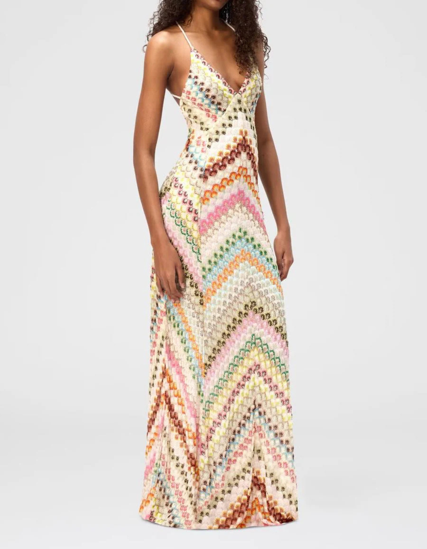 Zinnia – Colourful chevron design – Maxi dress
