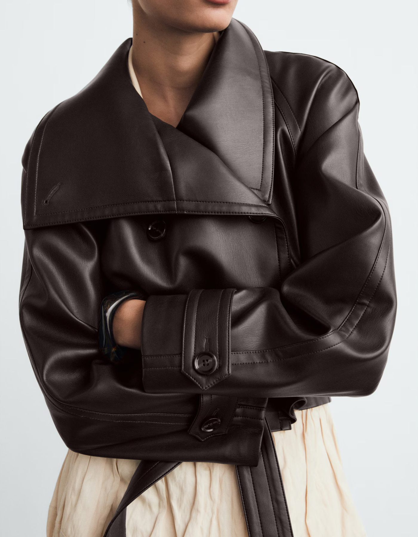 Elisa – Luxe leather – Belted trench coat