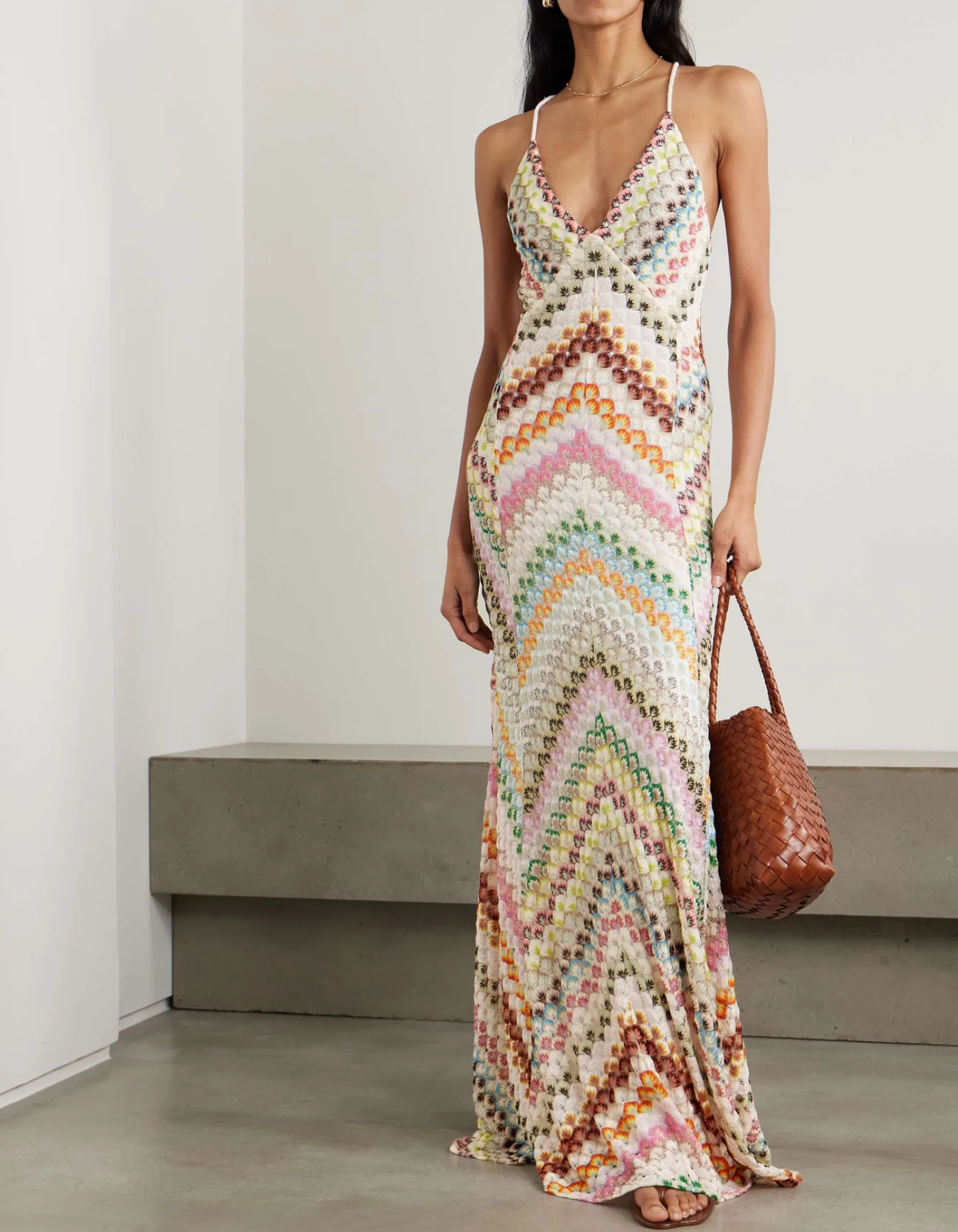 Maristella – Retro chevron knit – Maxi dress