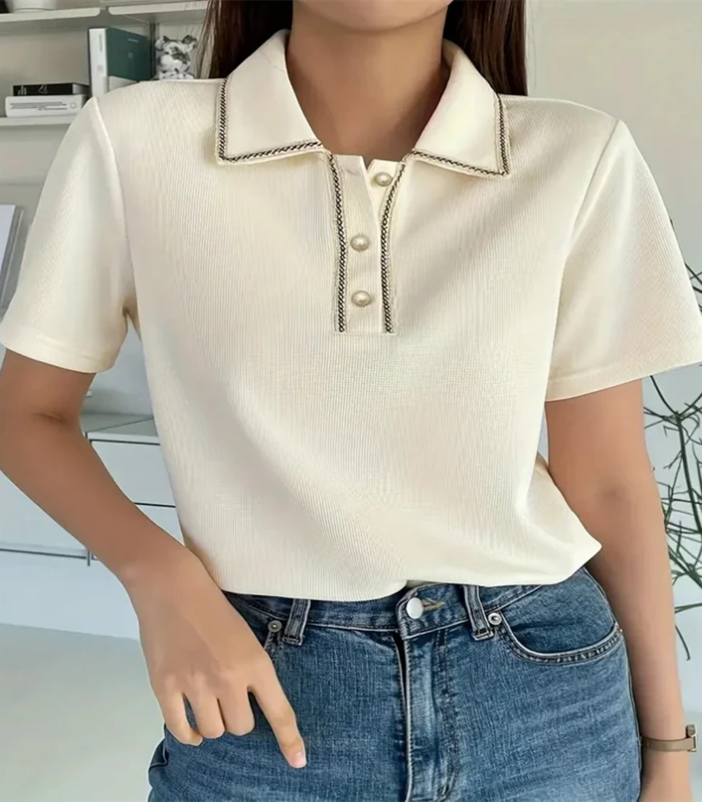 Adrianna – Elegant Detailing – Polo T-shirt