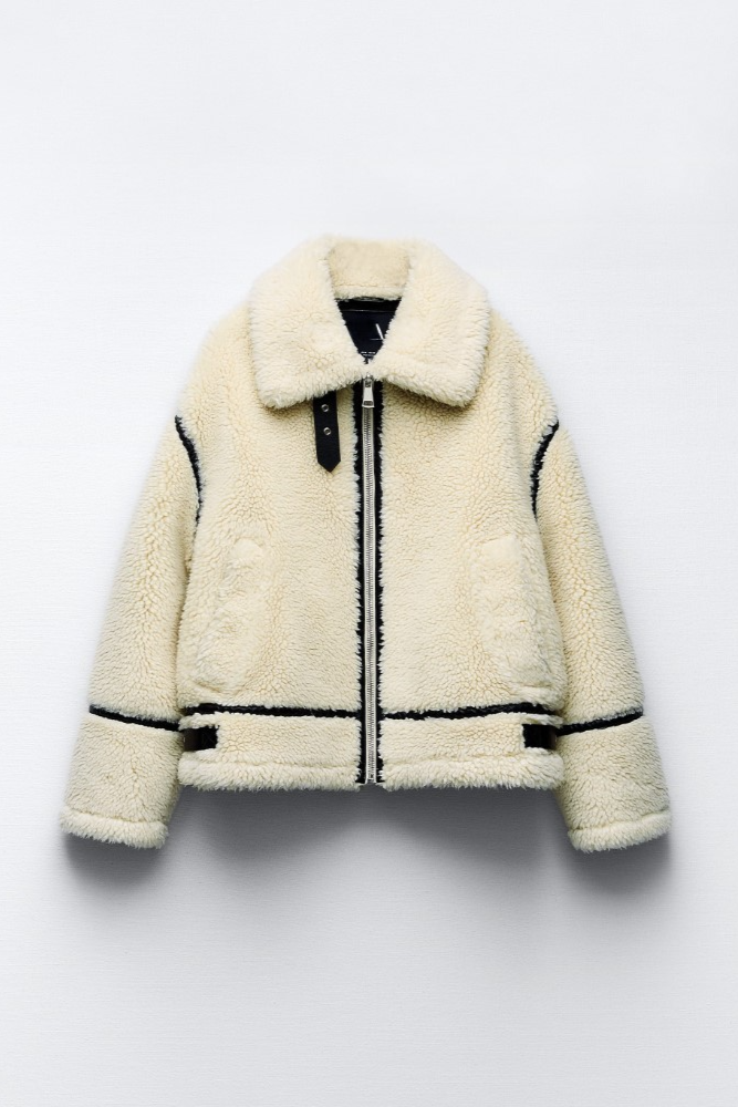 Alvarine – Contrast trim – Shearling jacket