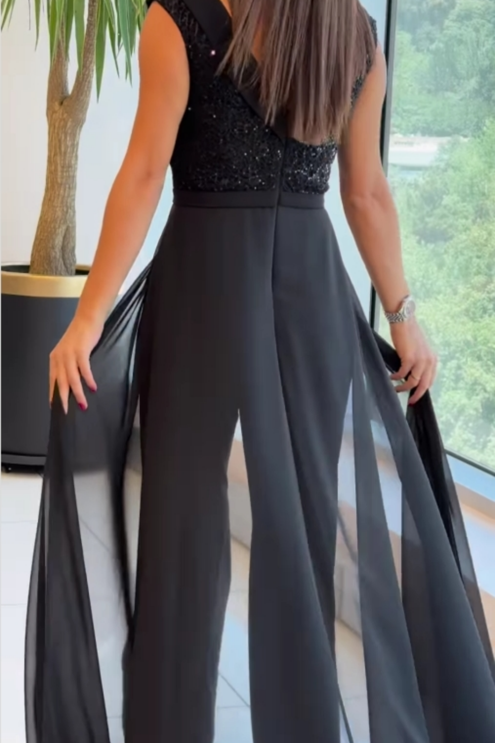 Noirelle – Sequin detail – Evening jumpsuit