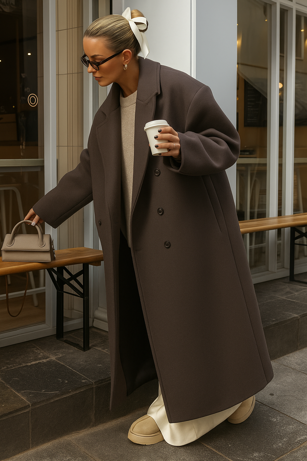 Valentia – Oversized fit – Long wool blend coat