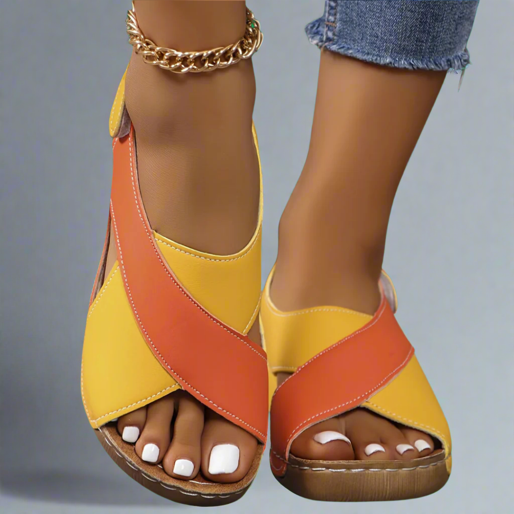 Ada - Colorblock Slingback Sandals