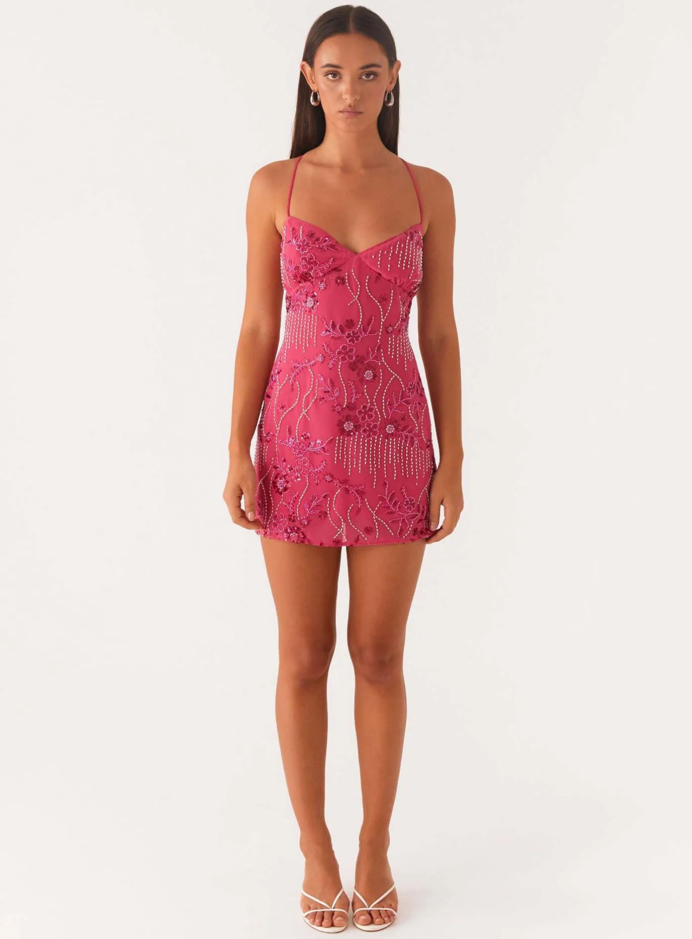 Mina – Beaded floral design – Mini dress
