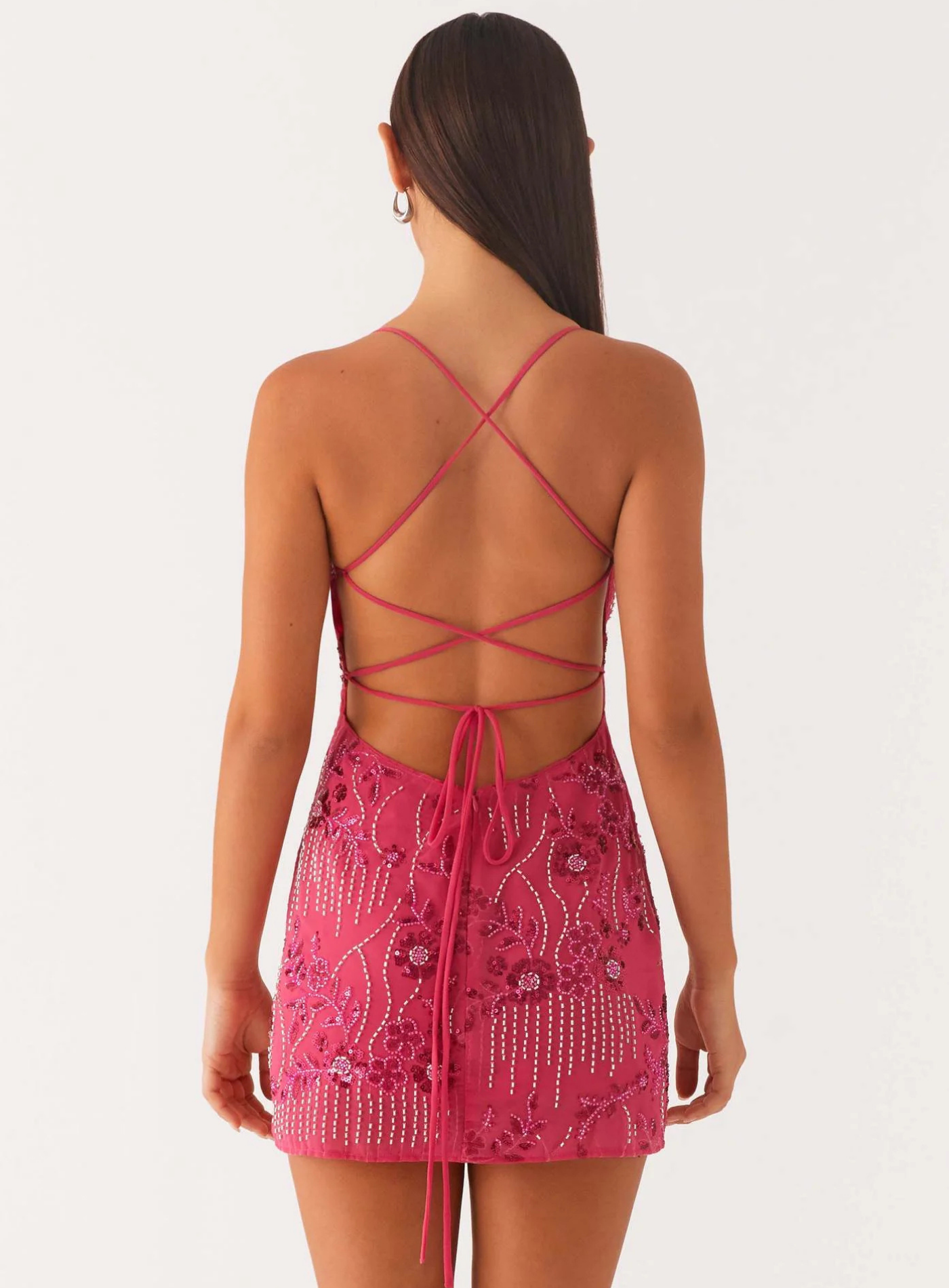 Mina – Beaded floral design – Mini dress