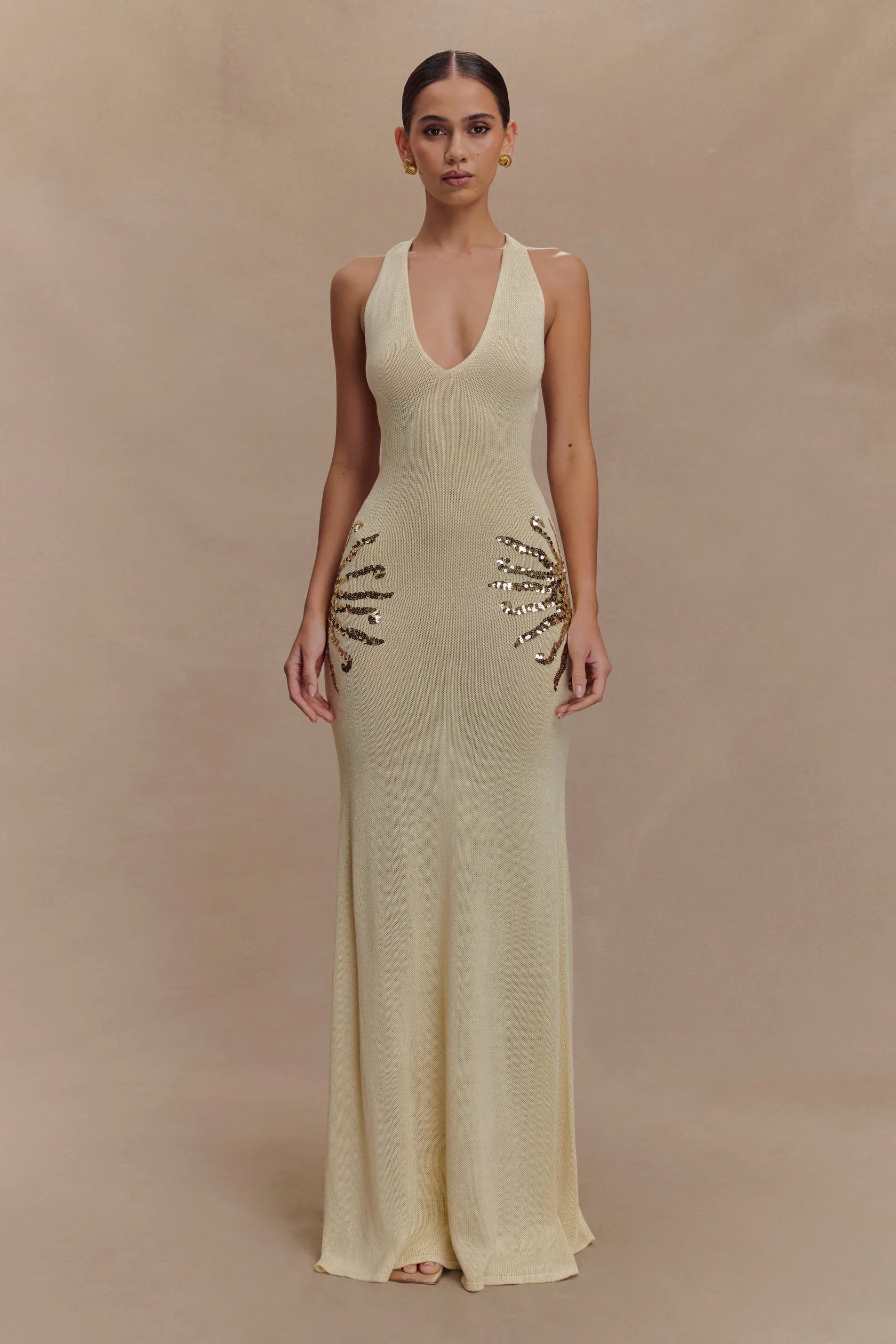 Solara – Sequin sunburst - Knit maxi dress