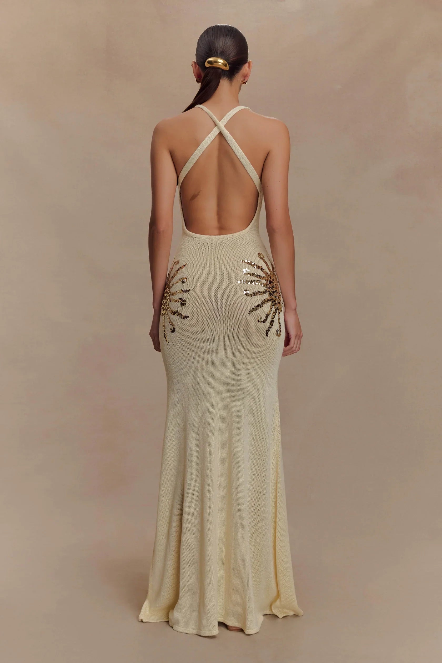 Solara – Sequin sunburst - Knit maxi dress