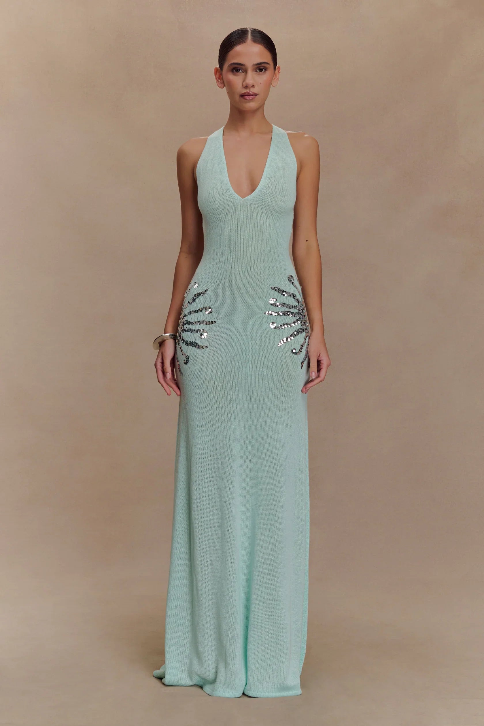 Solara – Sequin sunburst - Knit maxi dress
