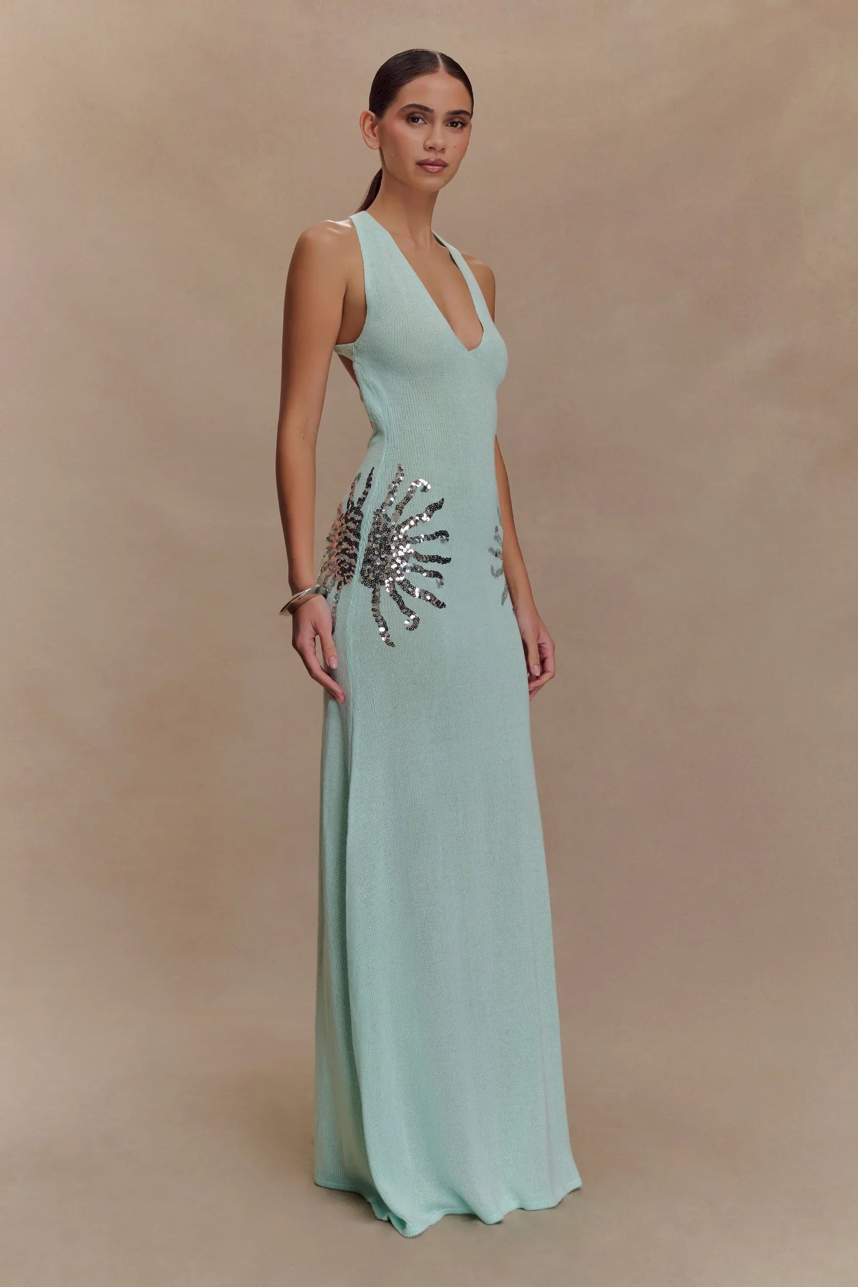 Solara – Sequin sunburst - Knit maxi dress