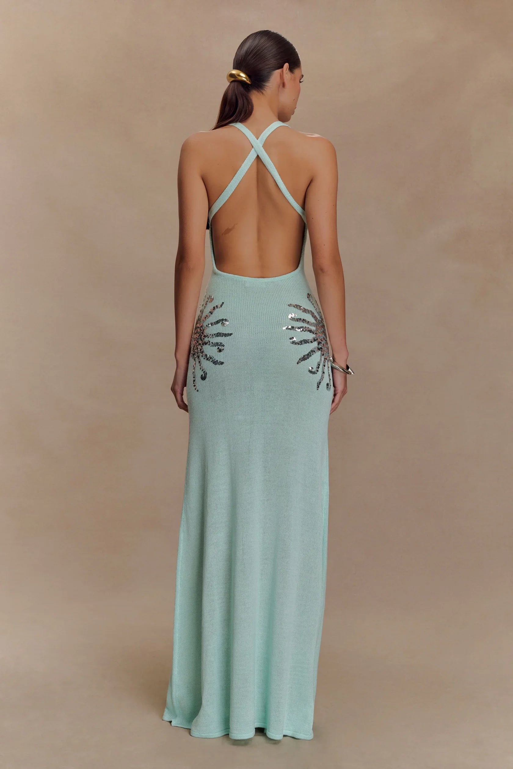 Solara – Sequin sunburst - Knit maxi dress