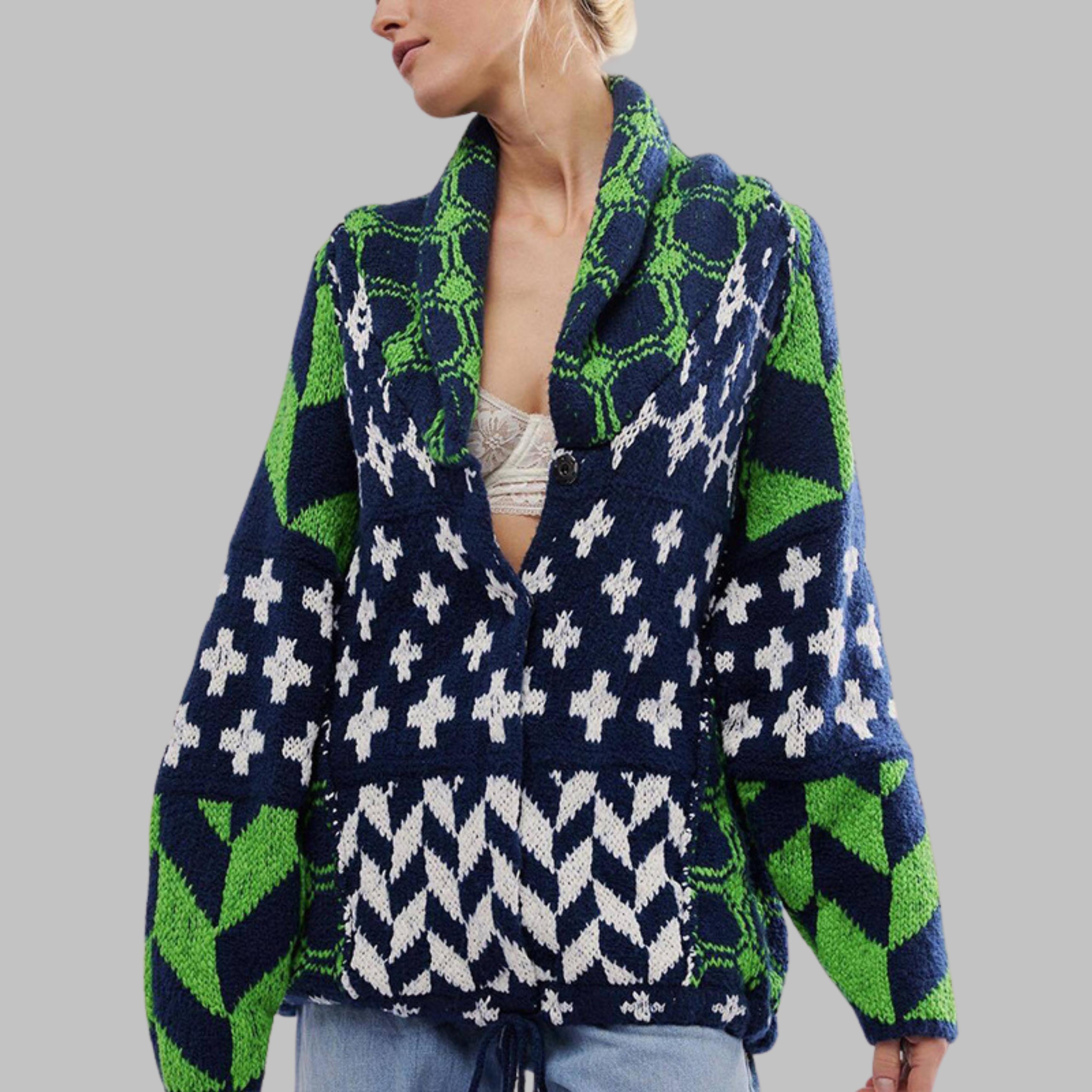 Isabelle – Geometric pattern – Knit sweater