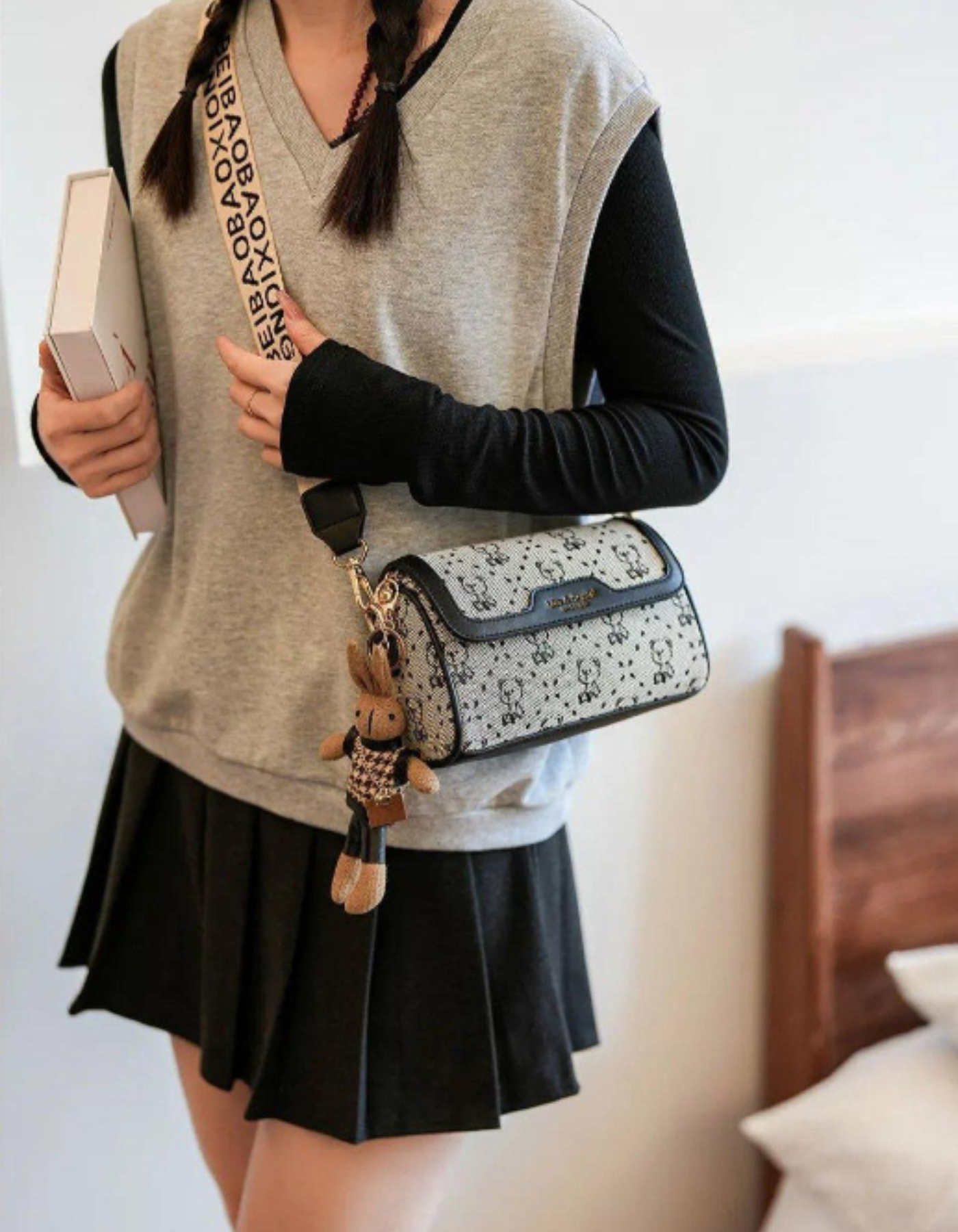 Celinea – Embellished bunny charm – Crossbody bag