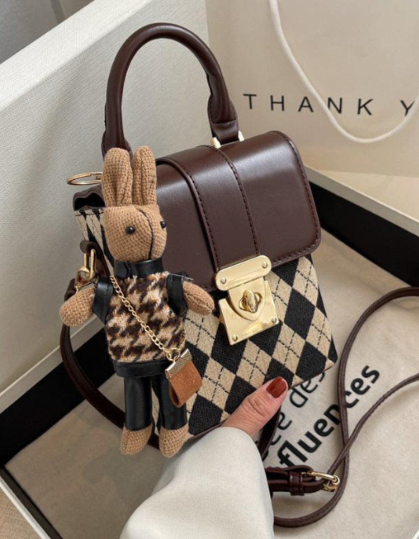 Ardenelle – Argyle flap charm – Crossbody handbag