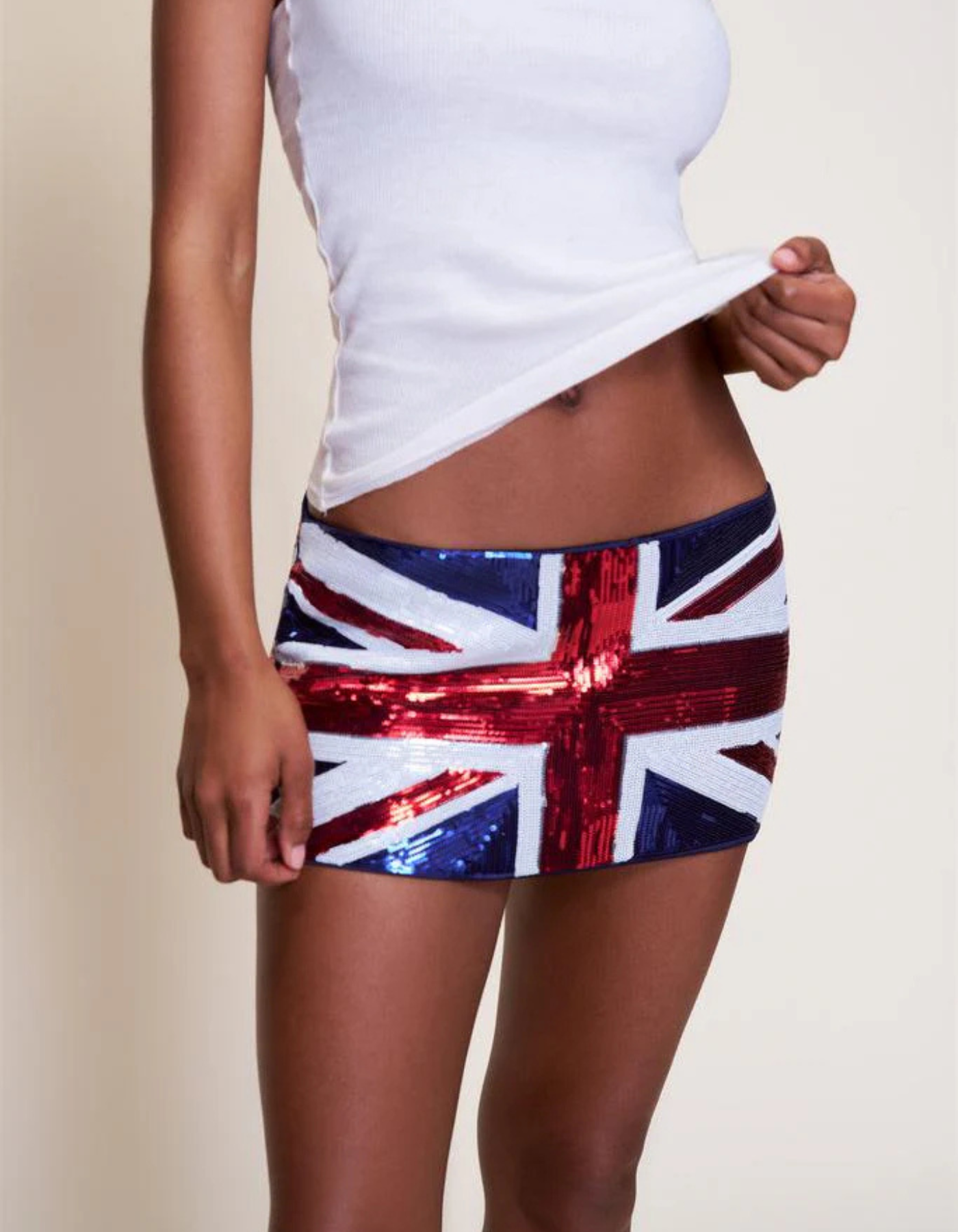 Violette – Sequin Union Jack Design – Mini skirt