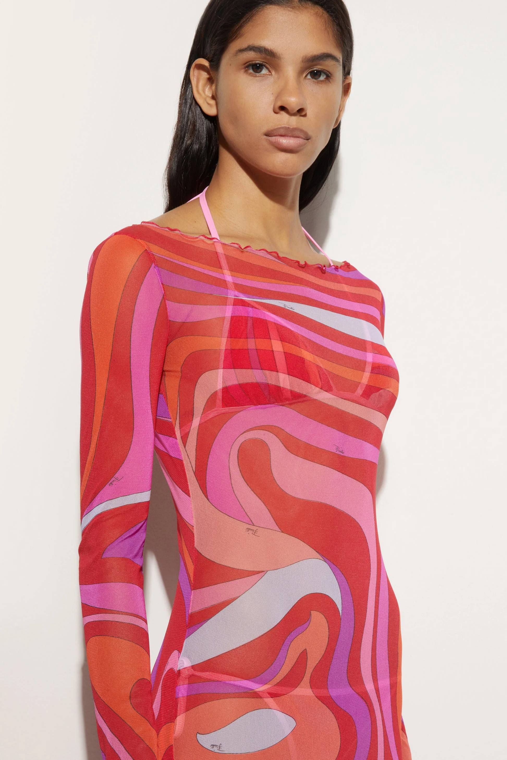 Zaria – Psychedelic swirl – Mesh maxi dress