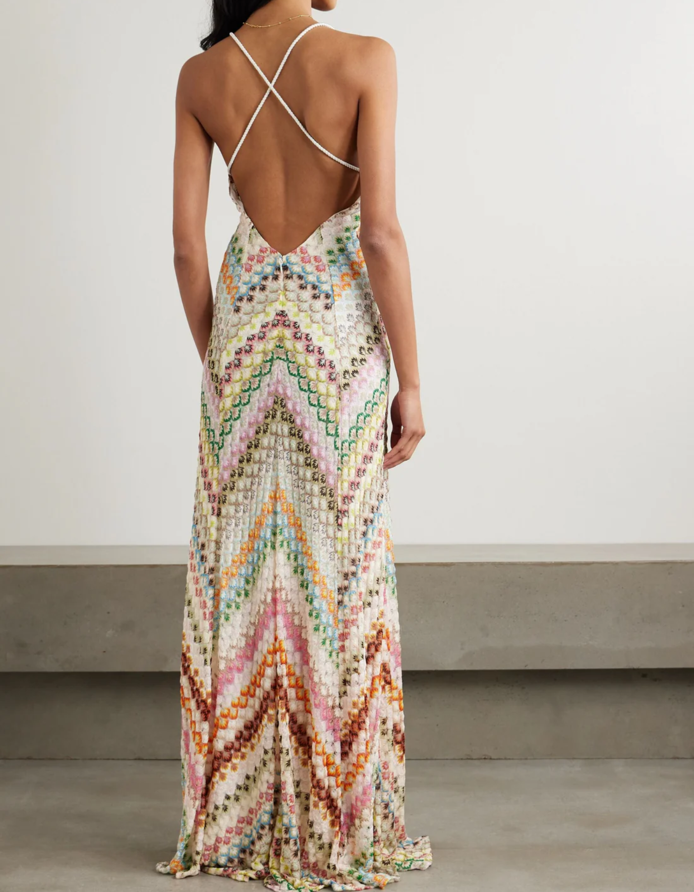 Maristella – Retro chevron knit – Maxi dress
