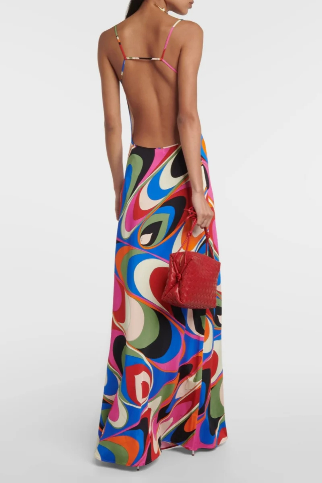 Sammy – Psychedelic swirl – Backless maxi dress