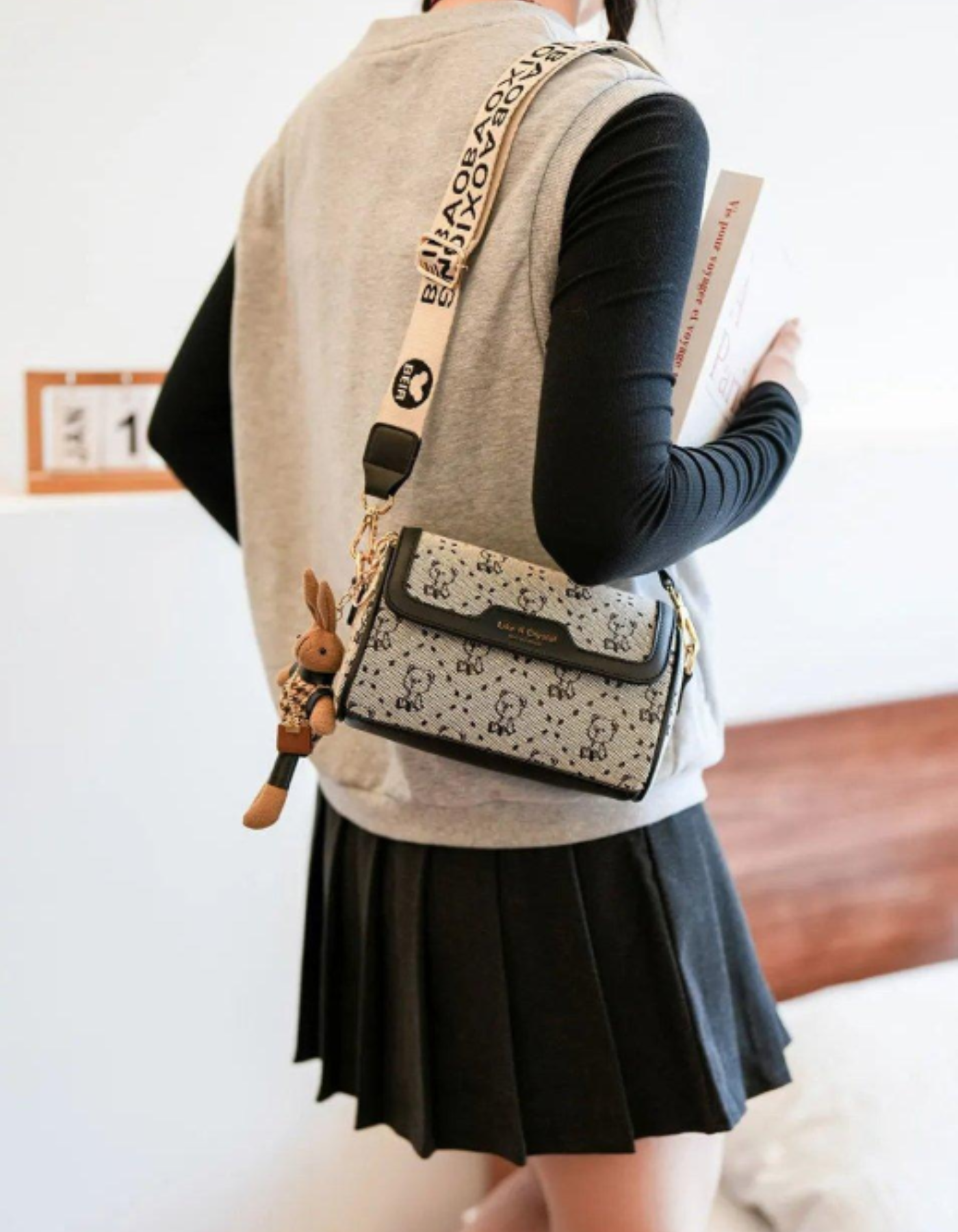 Celinea – Embellished bunny charm – Crossbody bag