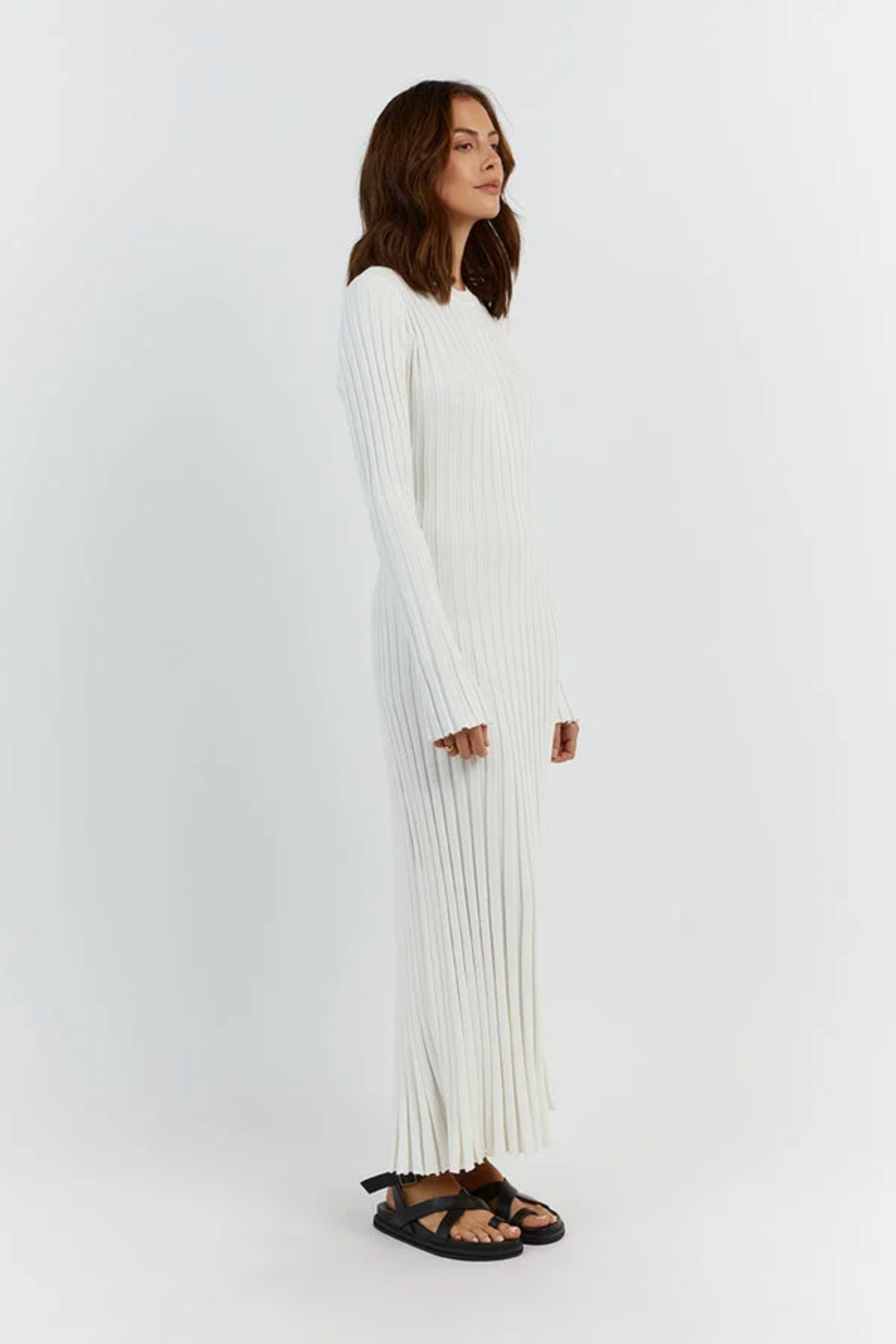 Elena – Cozy Knit Ribbed Dress – Maxi Dress