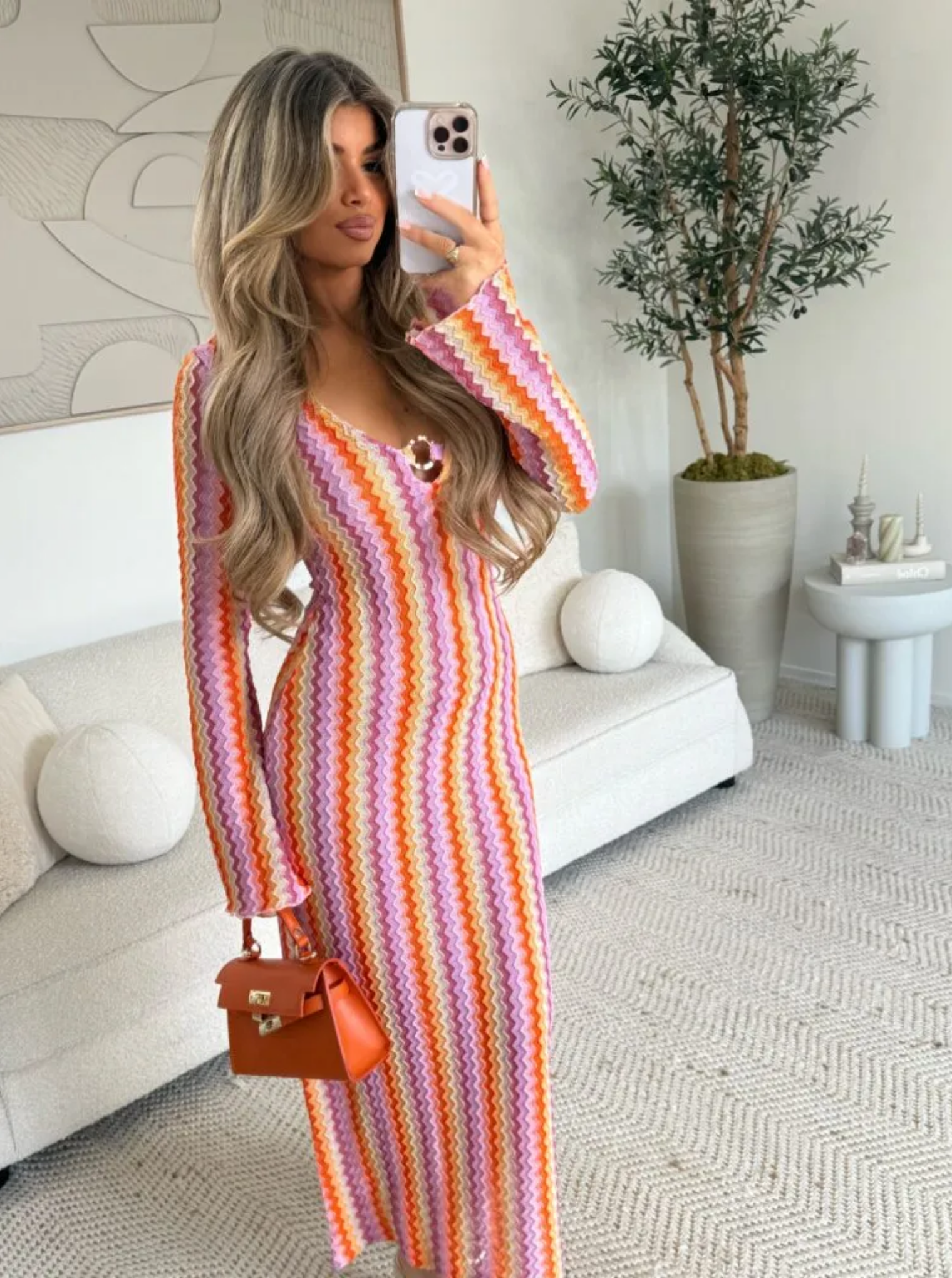 Lunarie – Retro chevron knit – Maxi dress