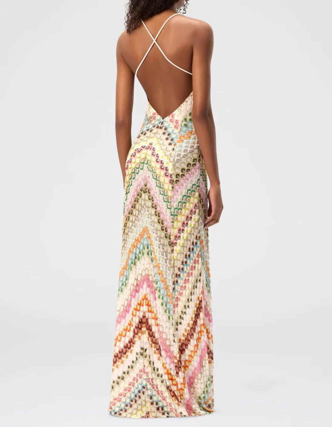 Zinnia – Colourful chevron design – Maxi dress