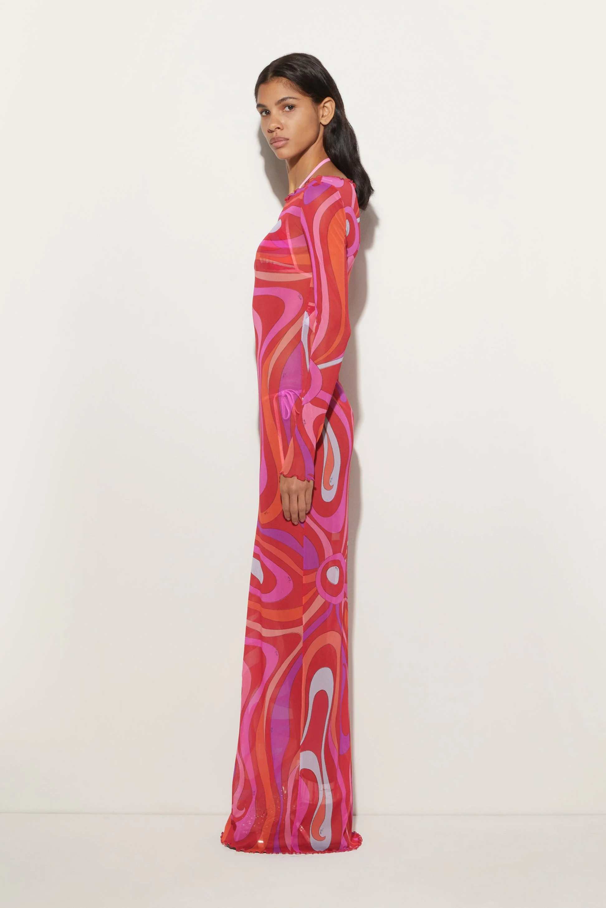 Zaria – Psychedelic swirl – Mesh maxi dress