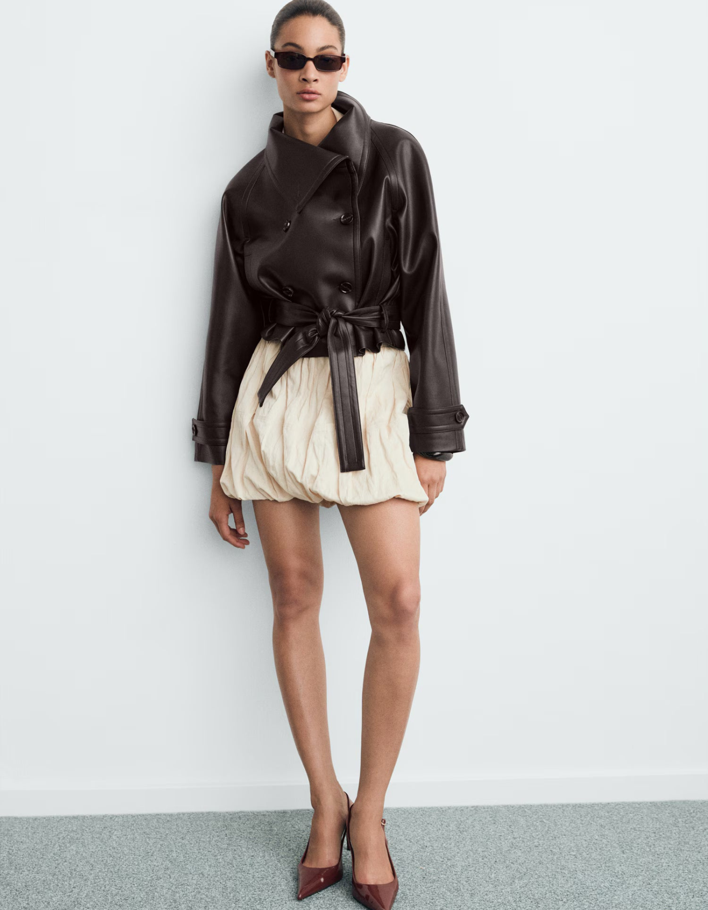 Elisa – Luxe leather – Belted trench coat