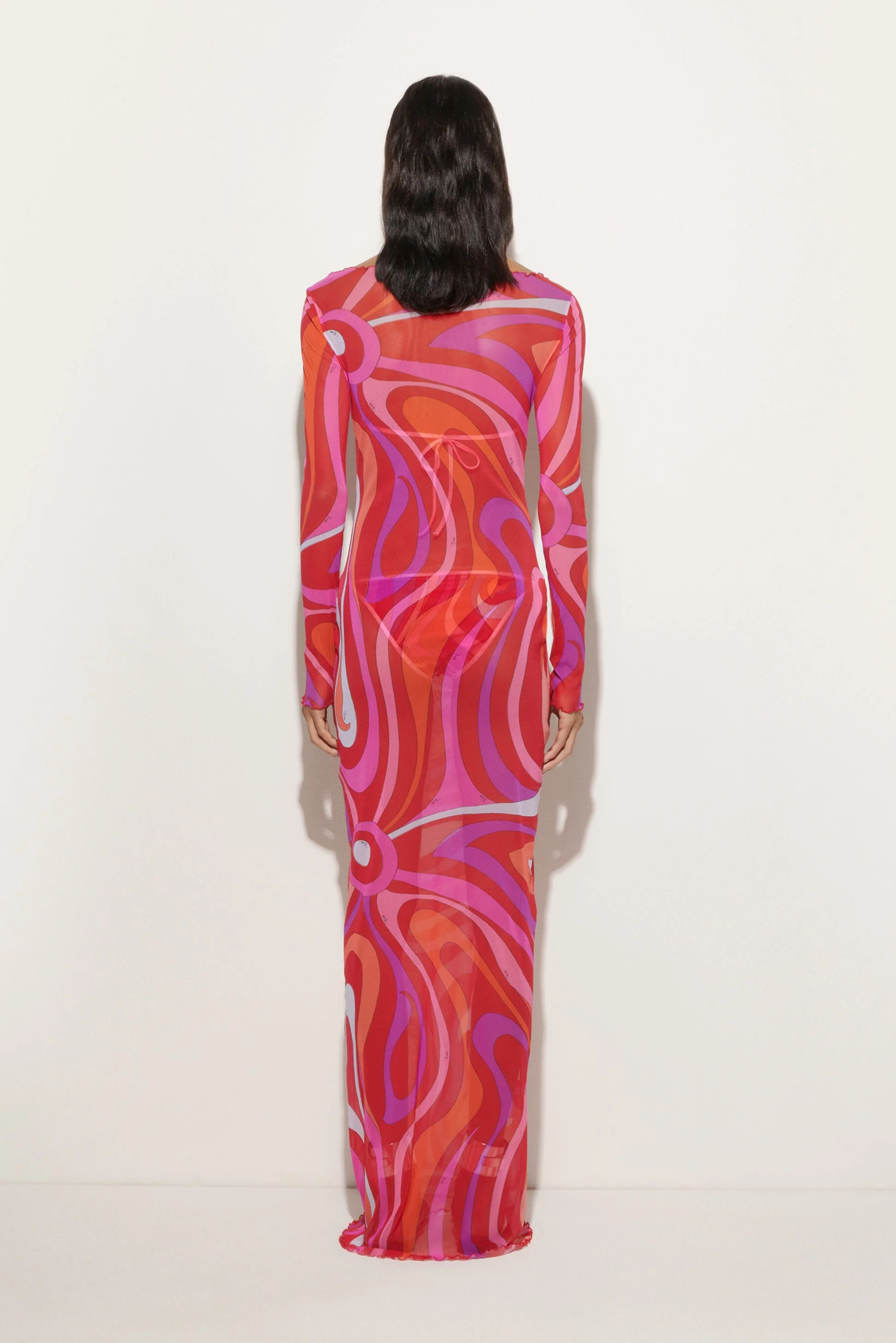 Zaria – Psychedelic swirl – Mesh maxi dress