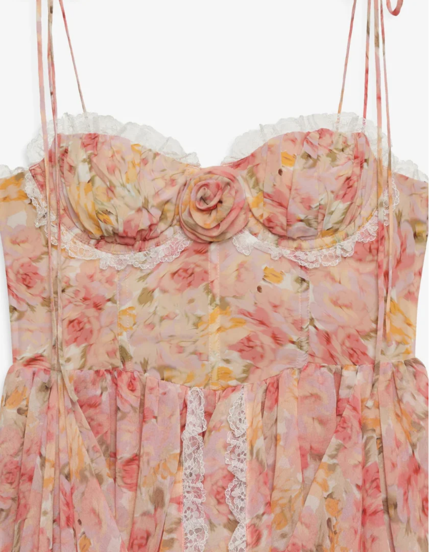 Lucy – Floral lace trim design – Mini dress