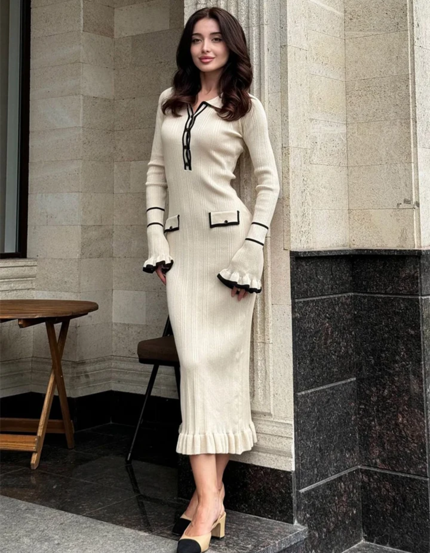 Liana – Chic Knit Dress – Ribbed Maxi Dress