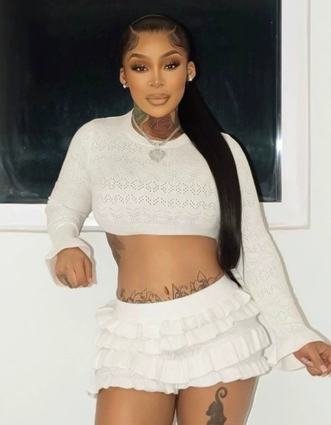 Raya – Ruffle knit – Mini shorts