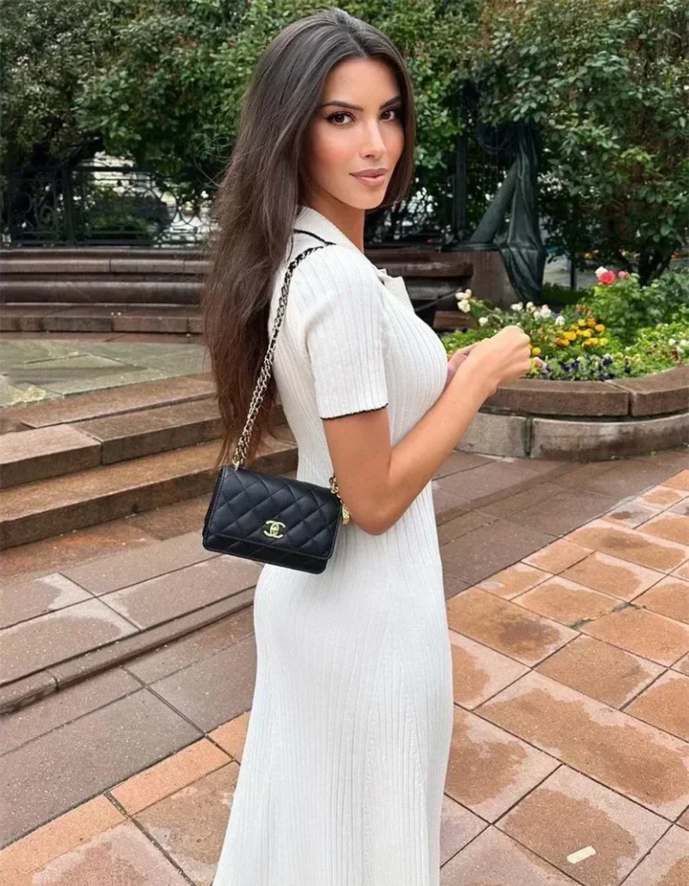 Sofia – Ribbed Knit Polo Dress – Short Sleeve Dress