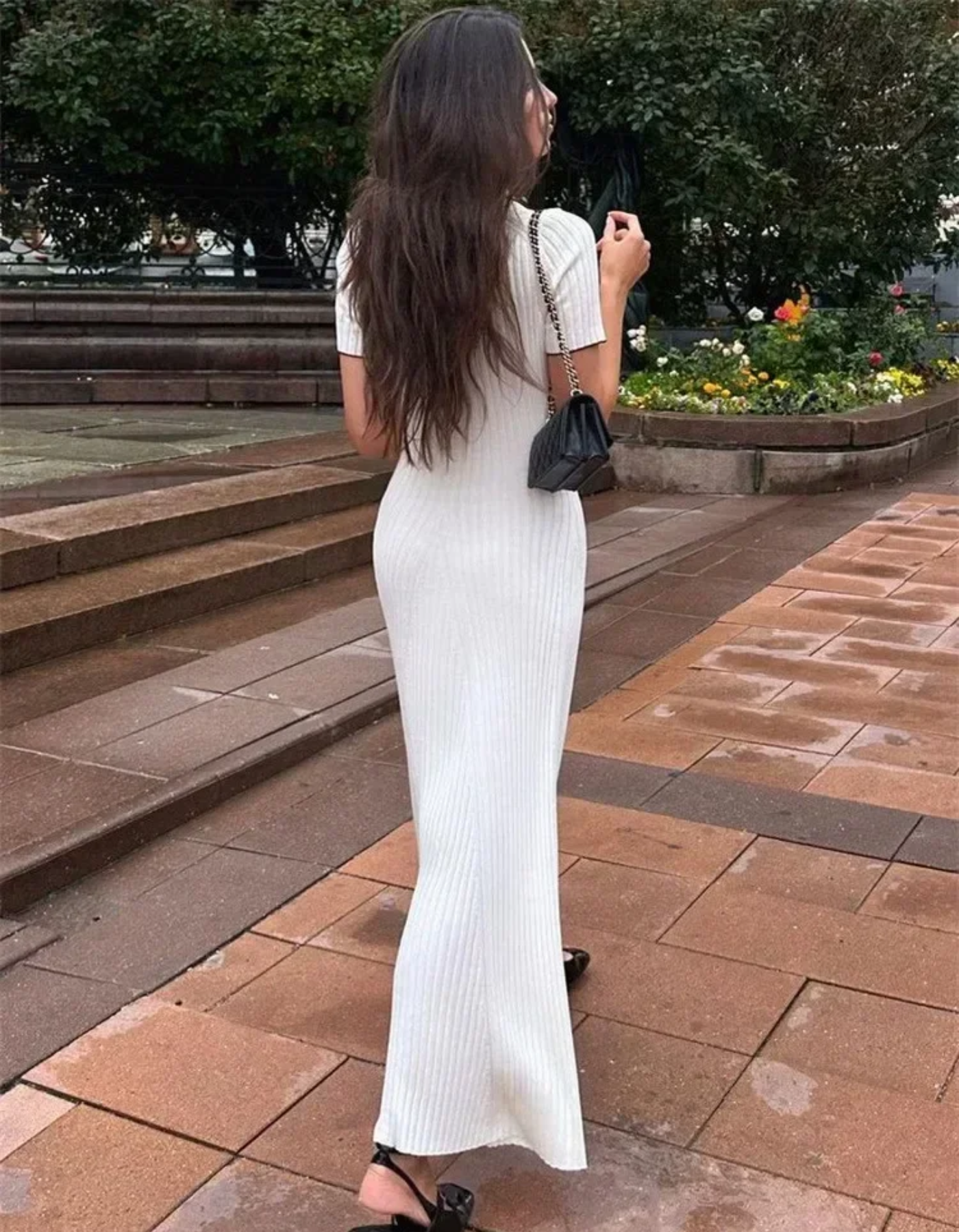 Sofia – Ribbed Knit Polo Dress – Short Sleeve Dress