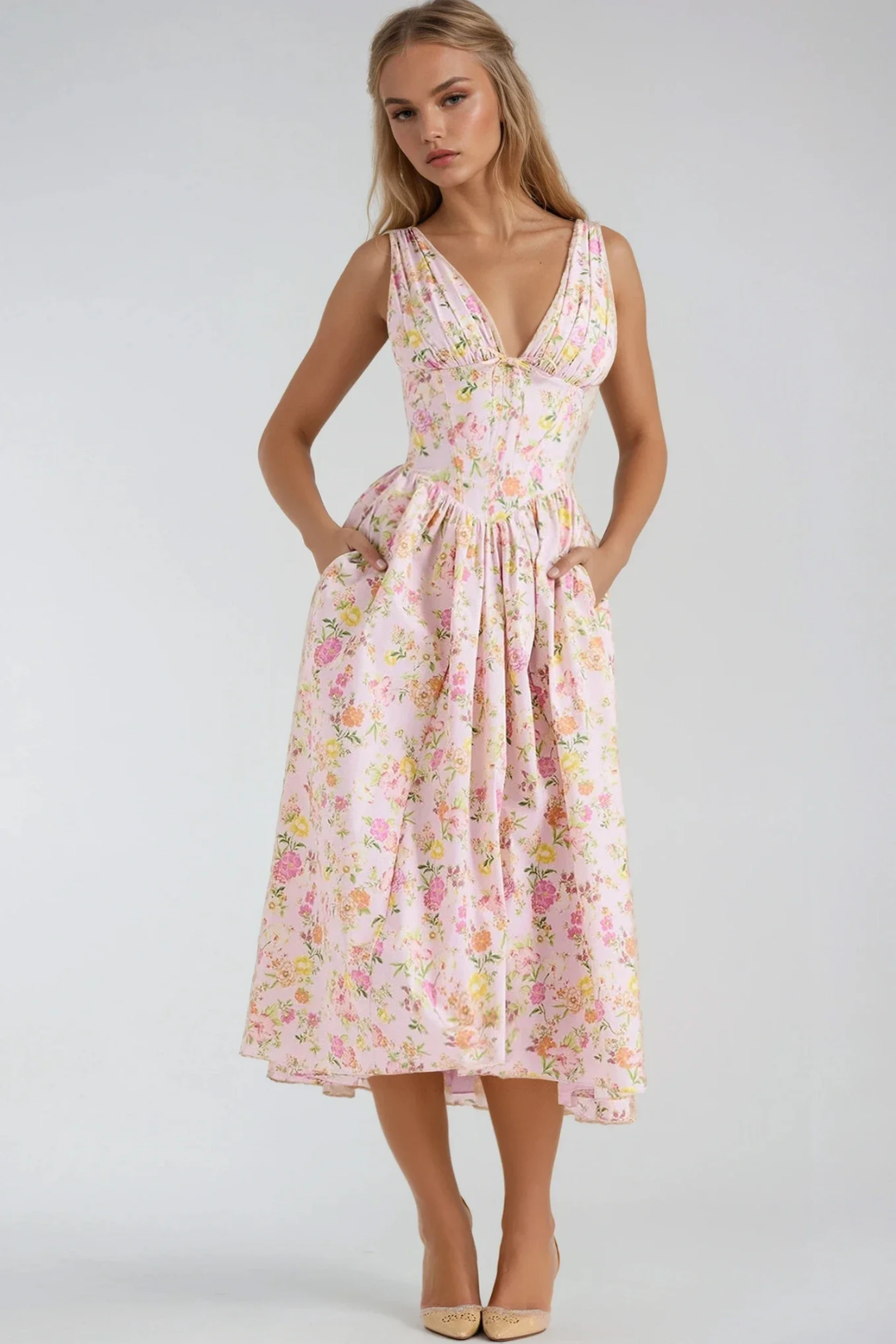 Aurelia – Vibrant floral design – Midi dress