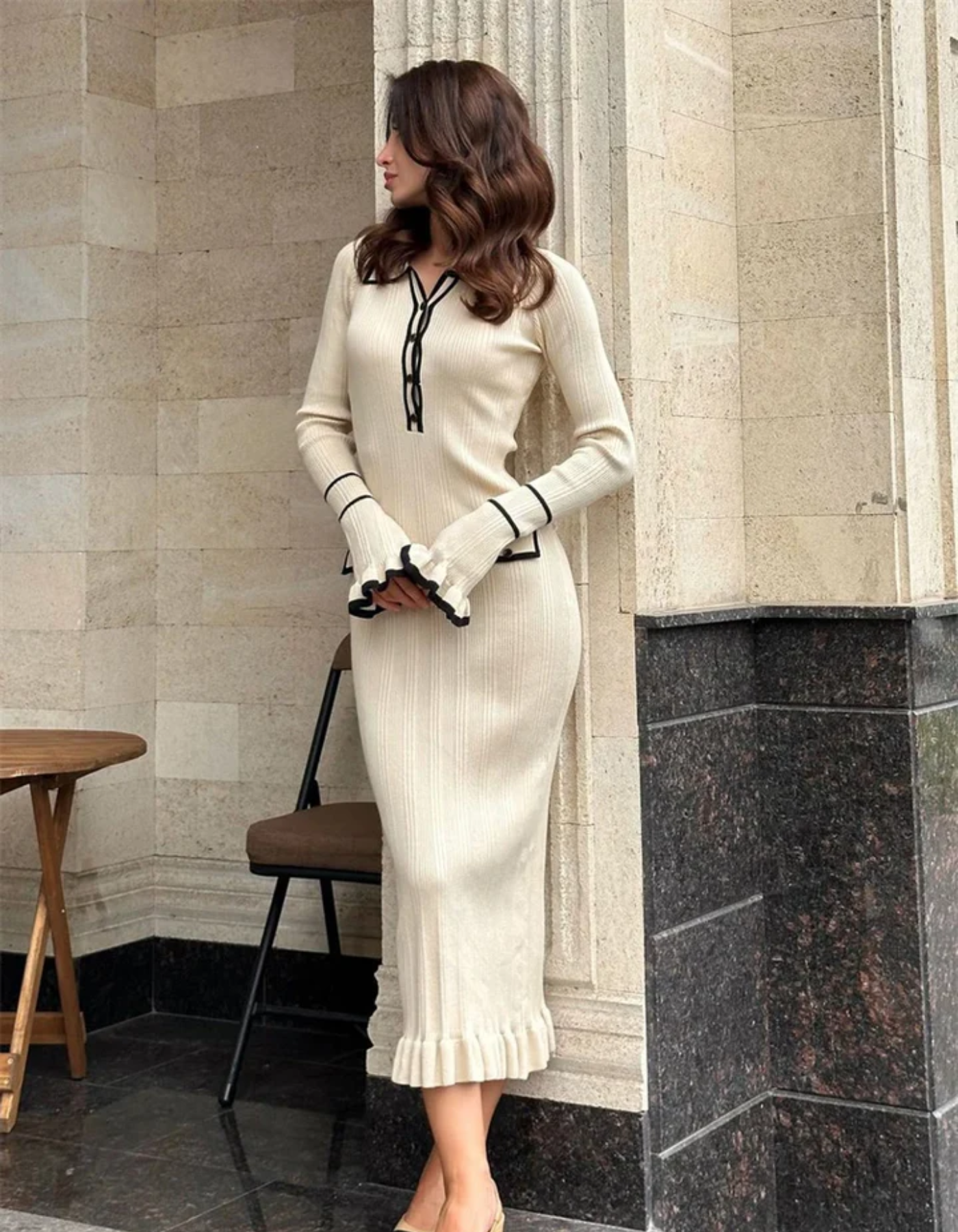 Liana – Chic Knit Dress – Ribbed Maxi Dress