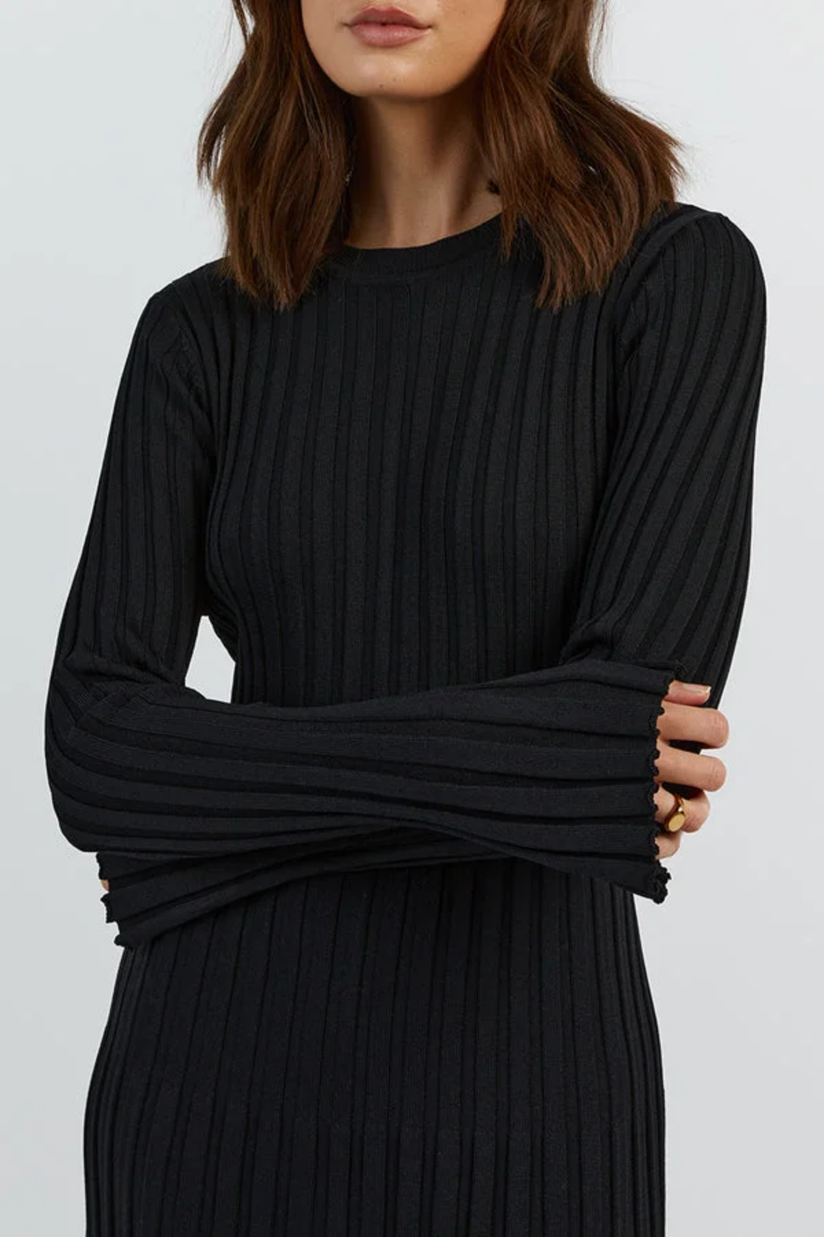 Elena – Cozy Knit Ribbed Dress – Maxi Dress
