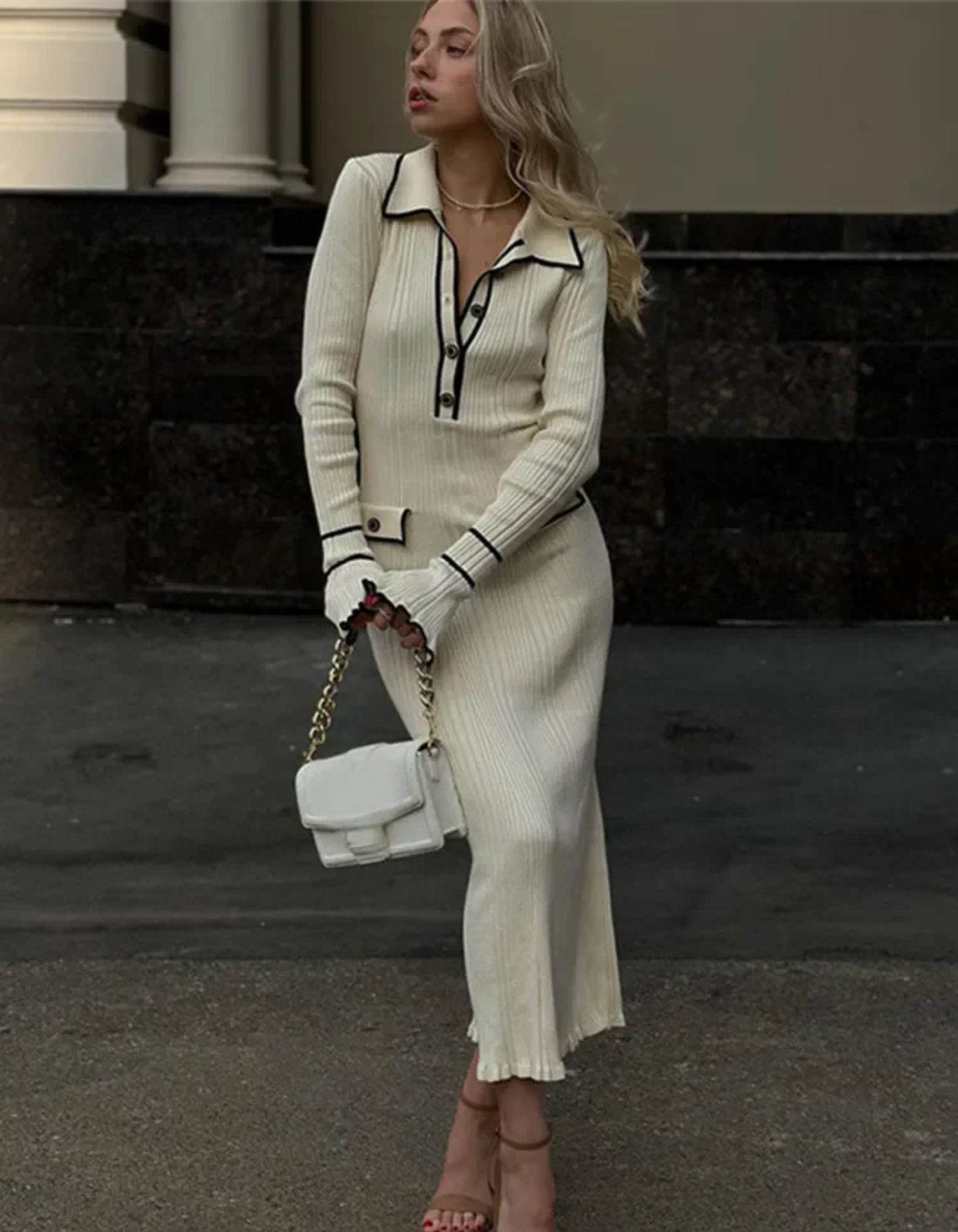 Liana – Chic Knit Dress – Ribbed Maxi Dress
