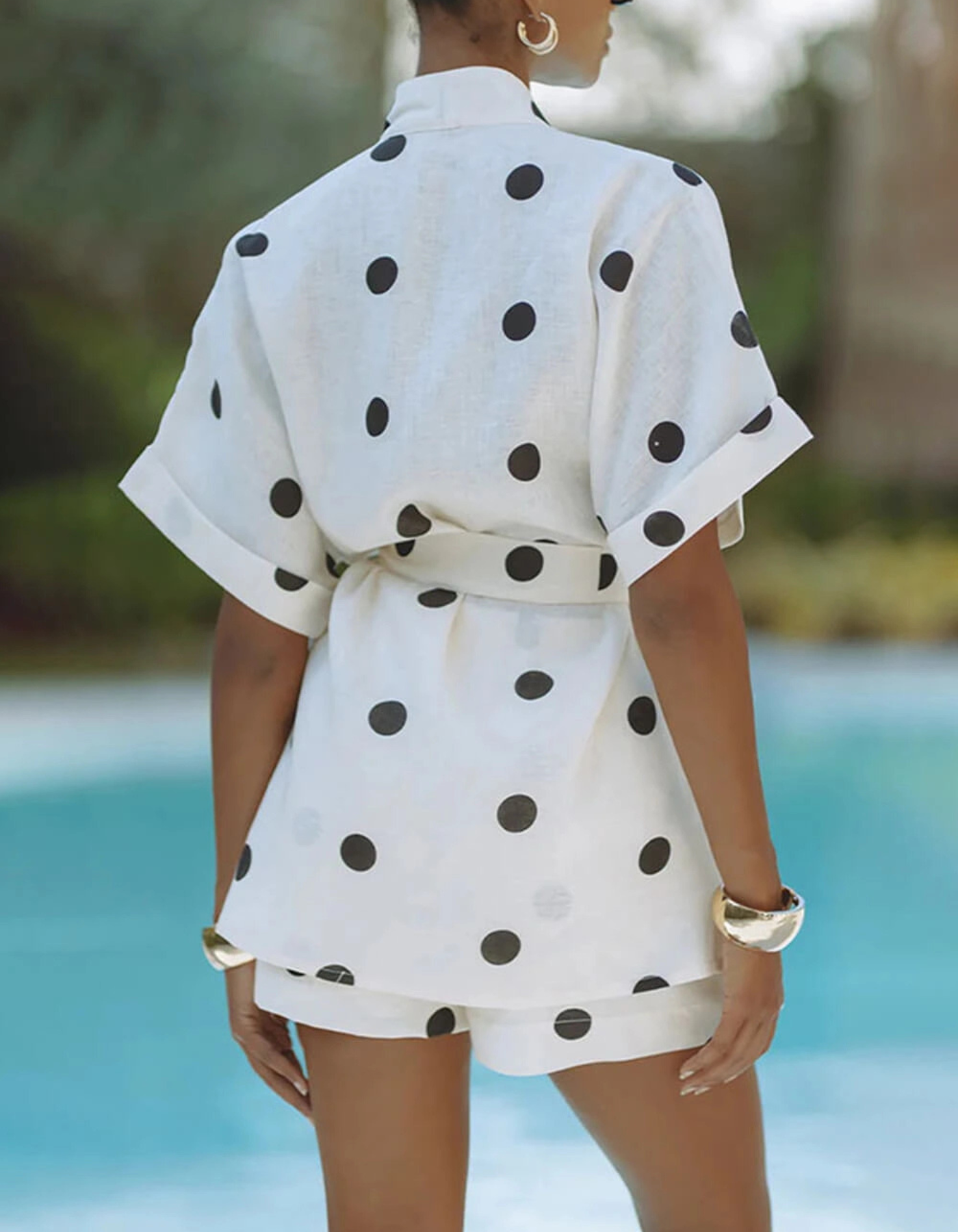 Phoebe – Polka dot print design – Top and shorts set