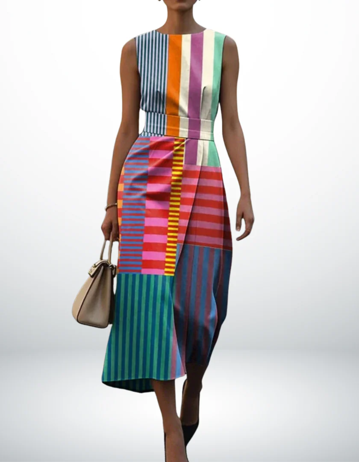 Samantha – Colour block design – Midi dress