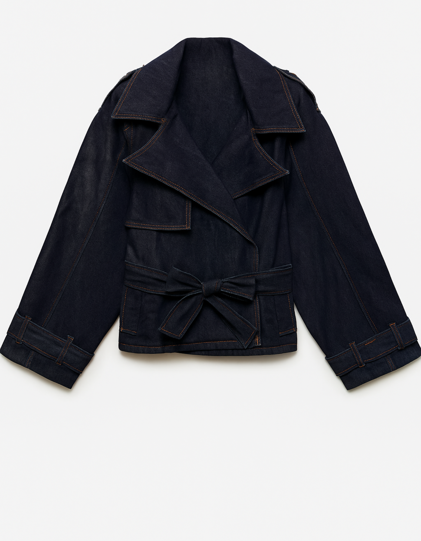 Carmela – Structured denim – Belted trench jacket
